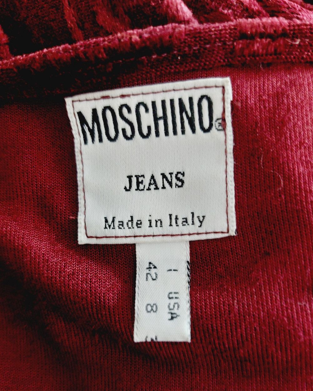 Moschino Moschino Jeans Velvet Love All Over Red Split Maxi Dress Size S / US 4 / IT 40 - 13 Thumbnail