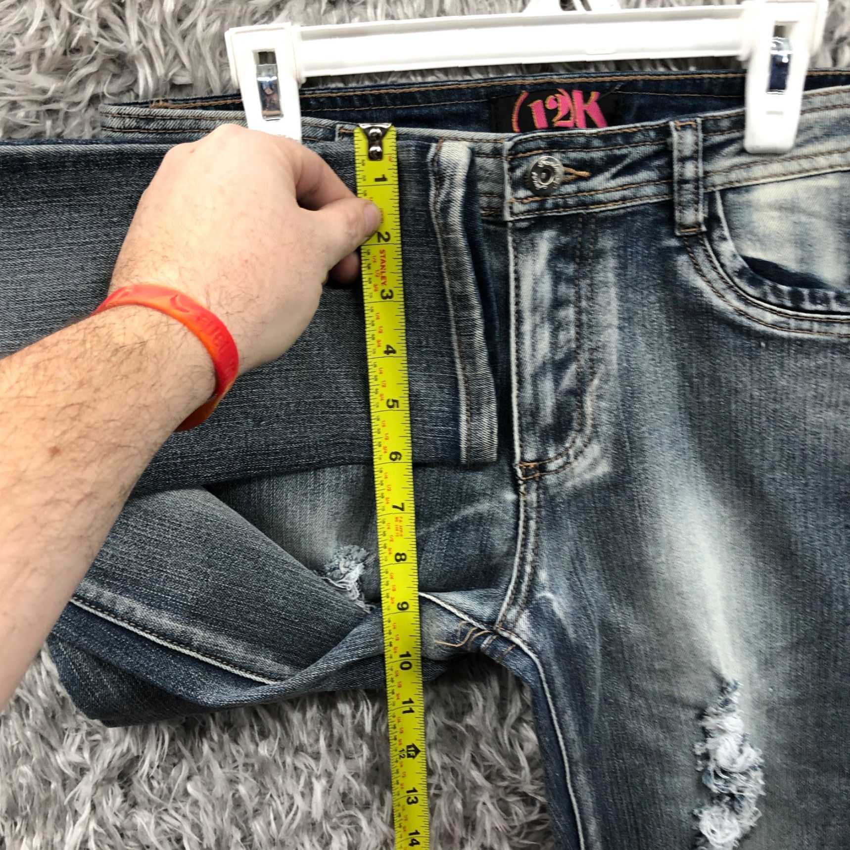Denime 12K Jeans Womens Size 16 Mid Rise Dark Wash Blue Denim Straight Leg Size 38" / US 16 / IT 52 - 4 Thumbnail