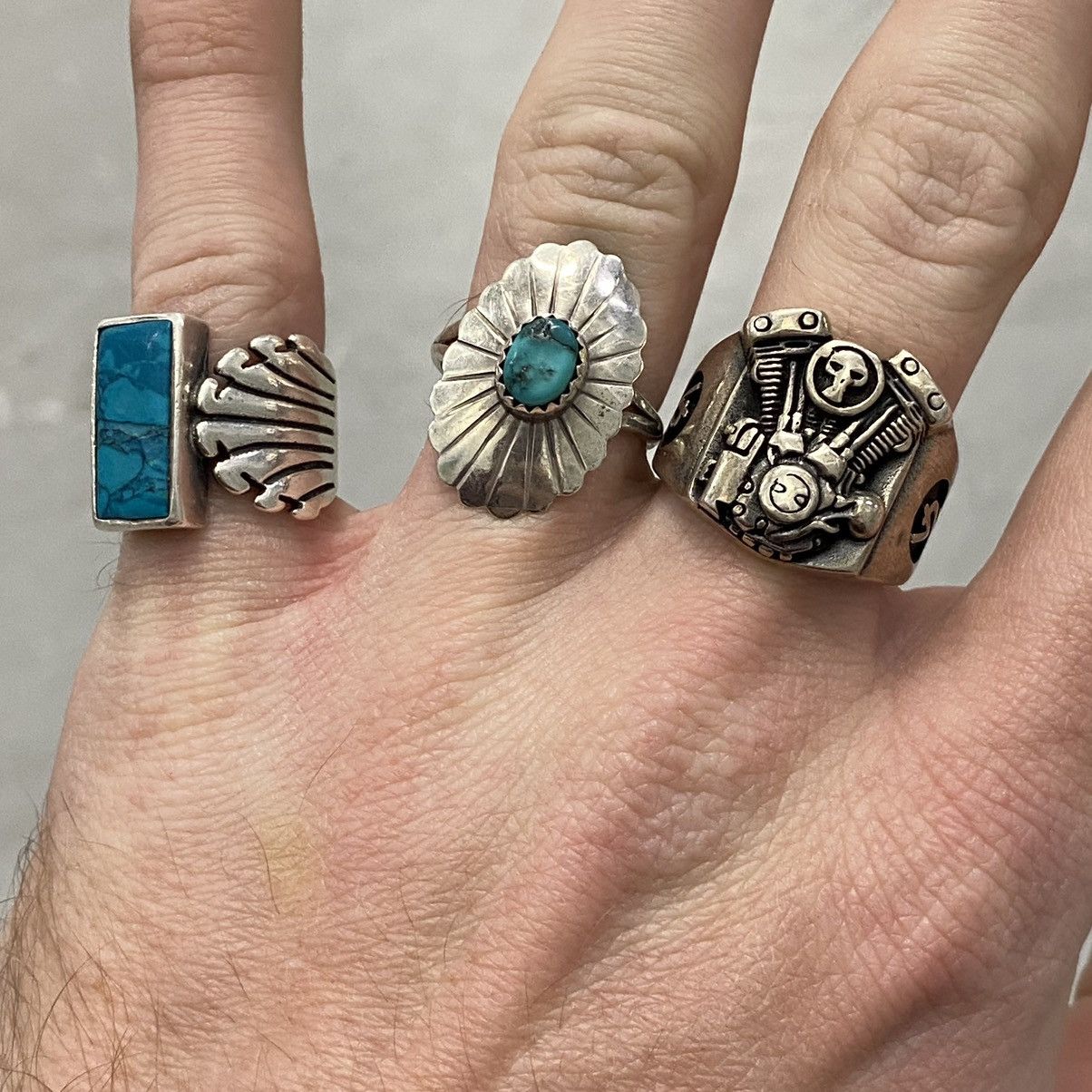 Harley Davidson × Japanese Brand × Vintage Vintage Harley Davidson Chunky V Twin Engine Signet Ring Size ONE SIZE - 10 Thumbnail