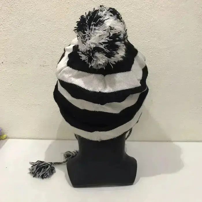 Japanese Brand Japanese Brand Stripe Jail Earflap Beanie Hat Size ONE SIZE - 4 Thumbnail
