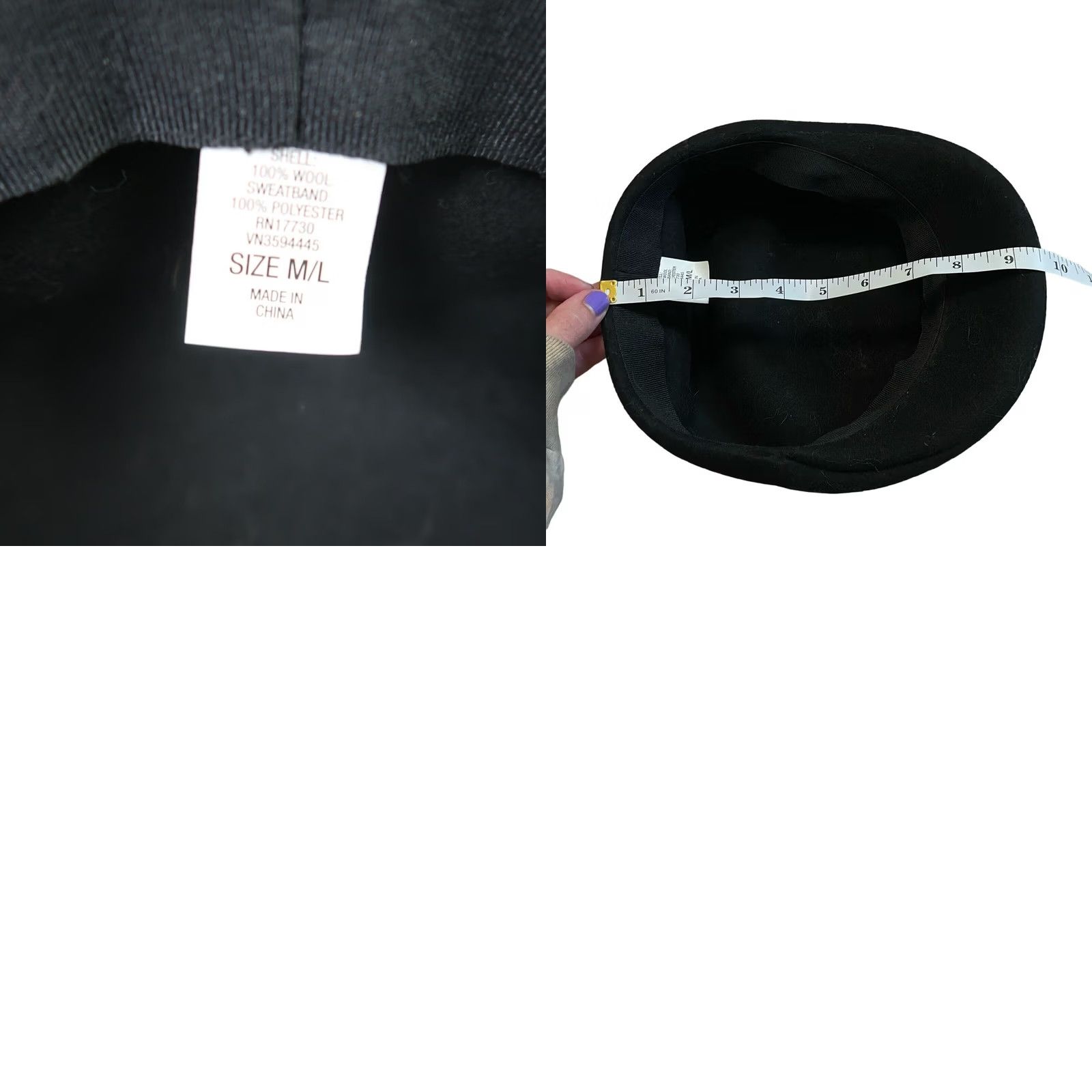 FELT Men Black Felt Wool Flat Cap Cabby Hat M Wool Mens Fall Winter Casual Size ONE SIZE - 8 Thumbnail