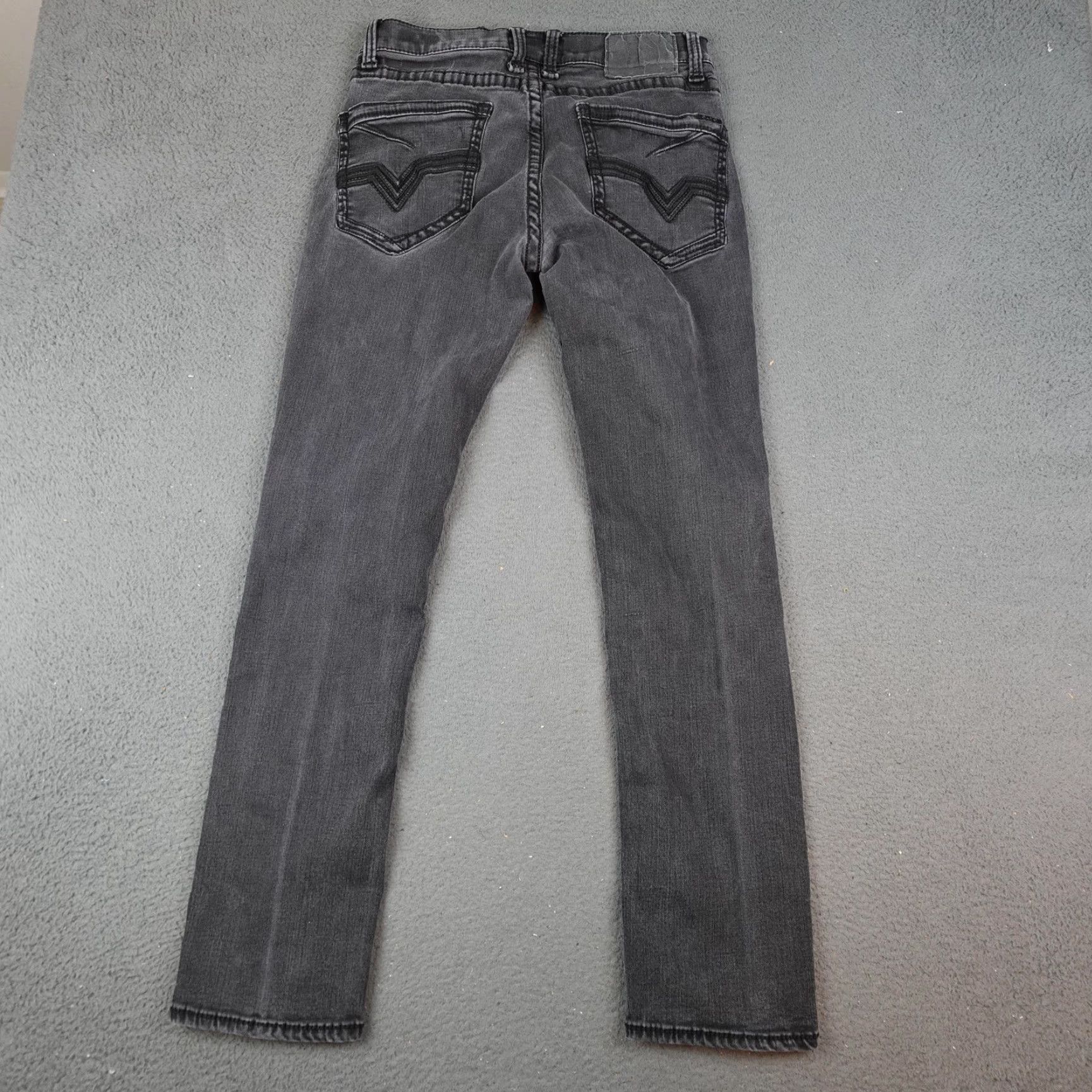 Vintage Salvage Supply Co Havoc Straight Jeans Mens 34x34 Gray Denim Slim Fit 5-Pocket Size US 32 / EU 48 - 7 Thumbnail