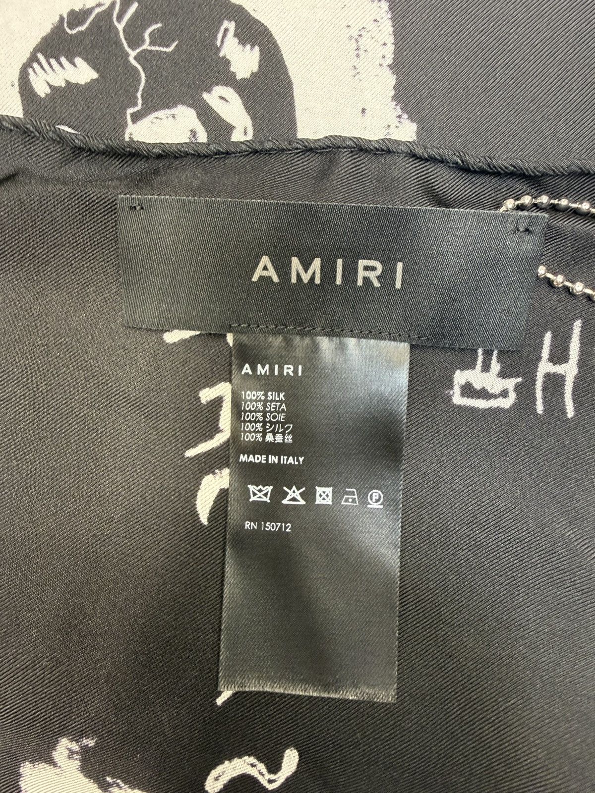 Amiri × Wes Lang All Over Sketch Silk Scarf Black. BNWT. RRP $770 Size ONE SIZE - 5 Thumbnail