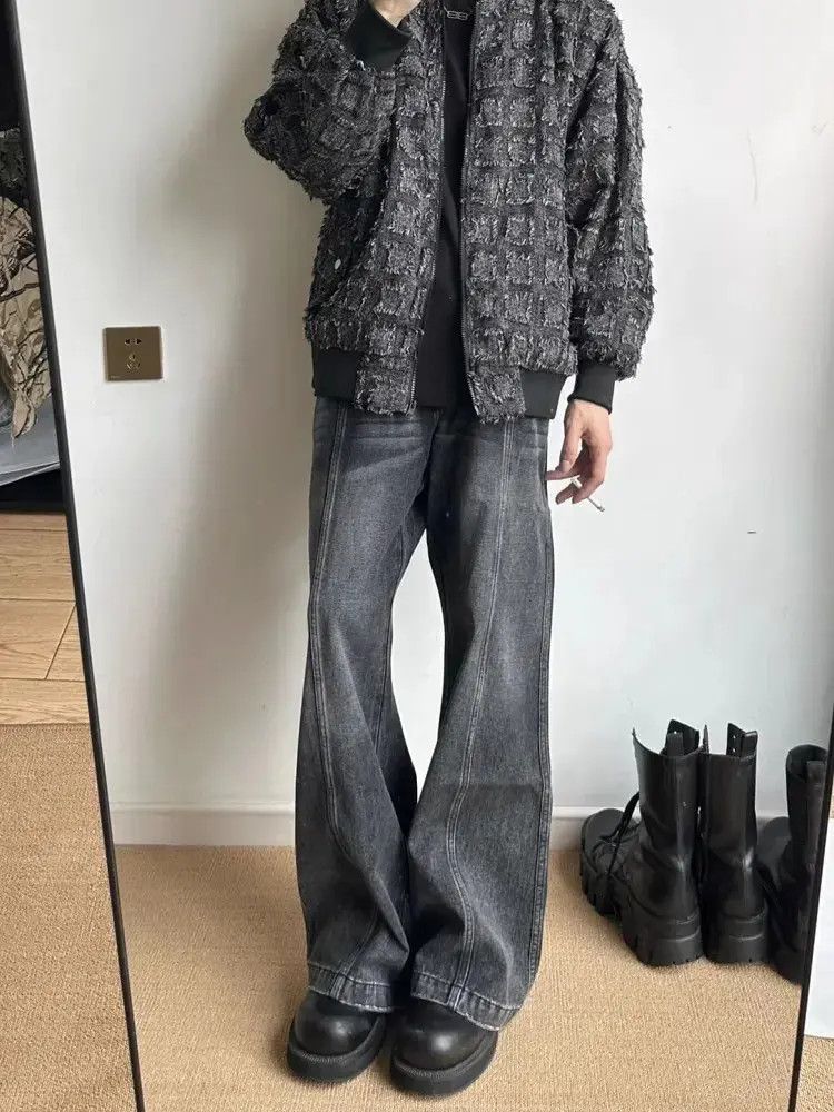 Japanese Brand Retro loose straight leg micro flared jeans Size US 30 / EU 46 - 6 Thumbnail