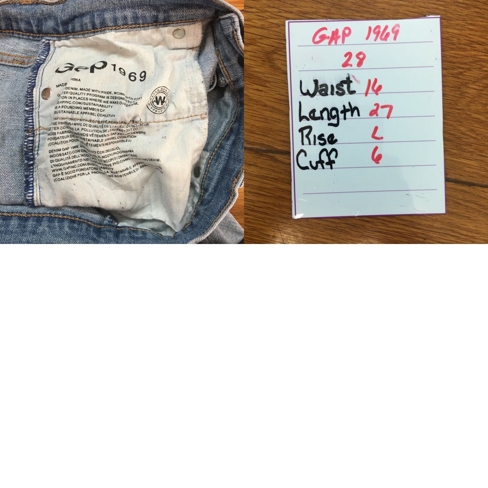 Gap GAP 1969 Womens Best Girlfriend Distressed Regular Flat Front Blue Jeans Size 28 Size 28" / US 6 / IT 42 - 8 Thumbnail