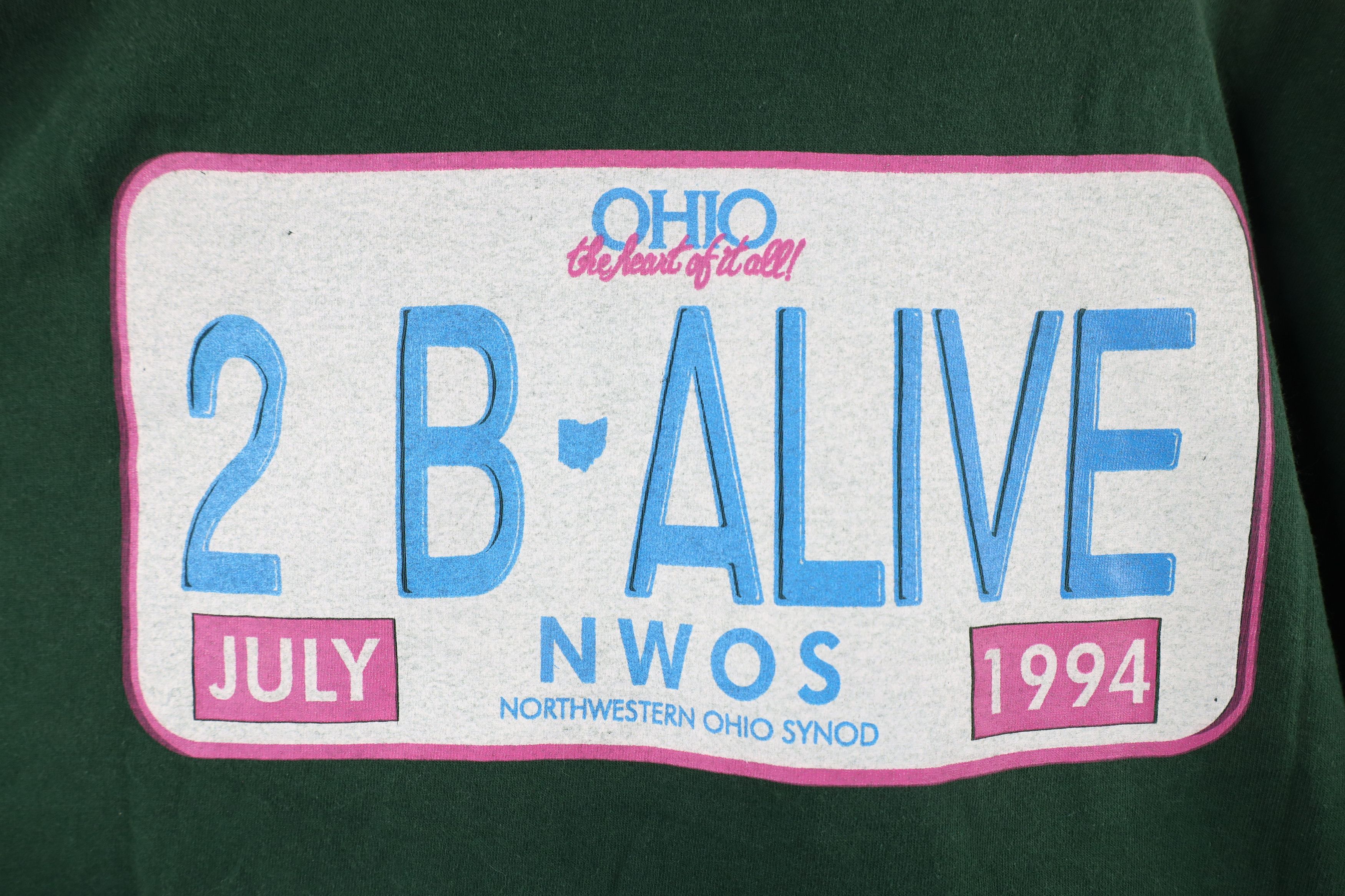 Vintage Vintage 90s To Be Alive 1994 Synod Ohio T-Shirt Green USA Size US XL / EU 56 / 4 - 8 Thumbnail
