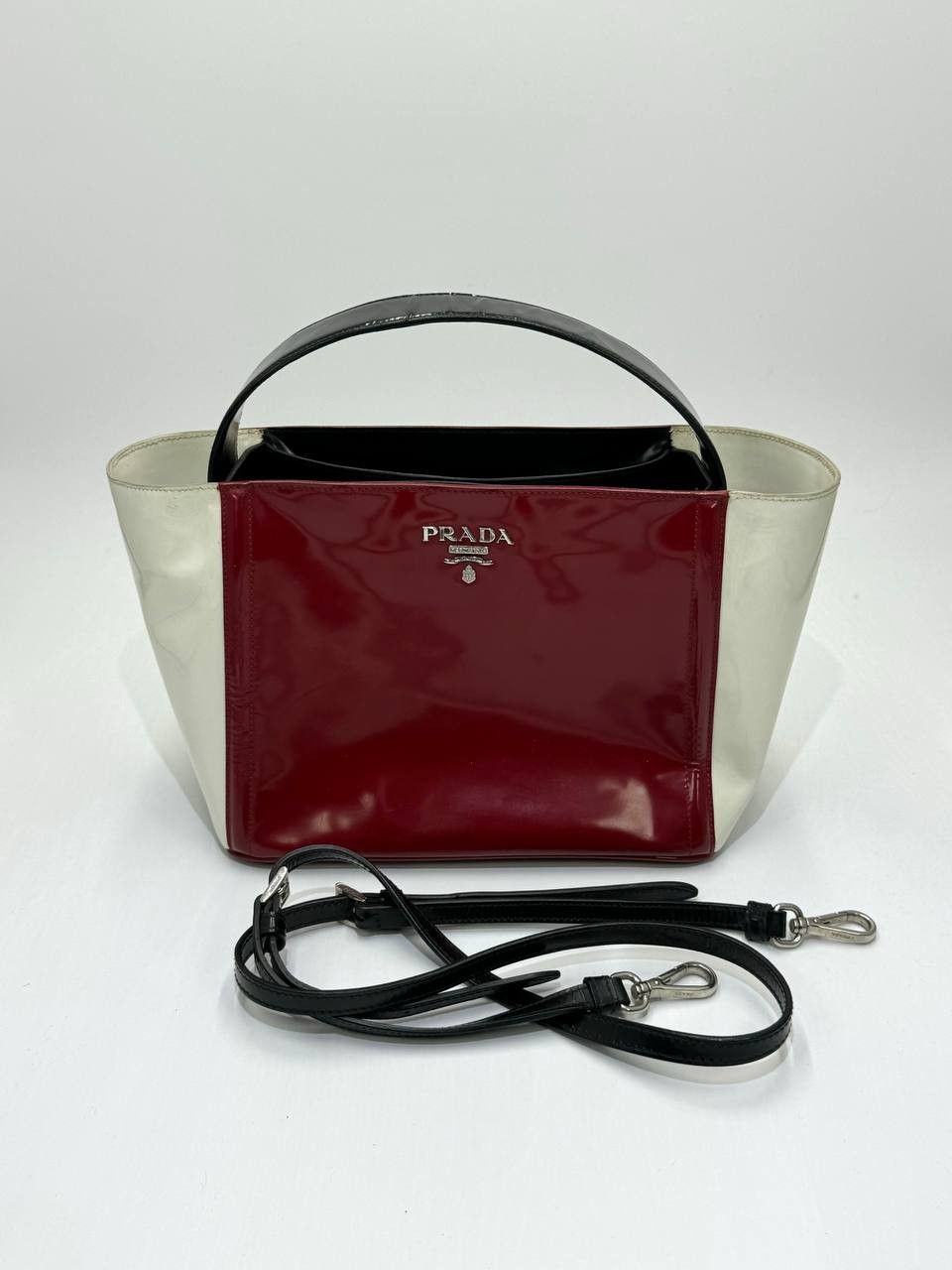 Prada Prada Ouverture patent leather crossbody bag Size ONE SIZE - 2 Thumbnail