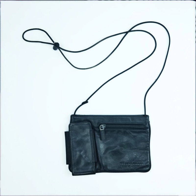 Miu Miu 1999 Miu Miu Leather Cross Body Bag in Black Size ONE SIZE - 10 Thumbnail