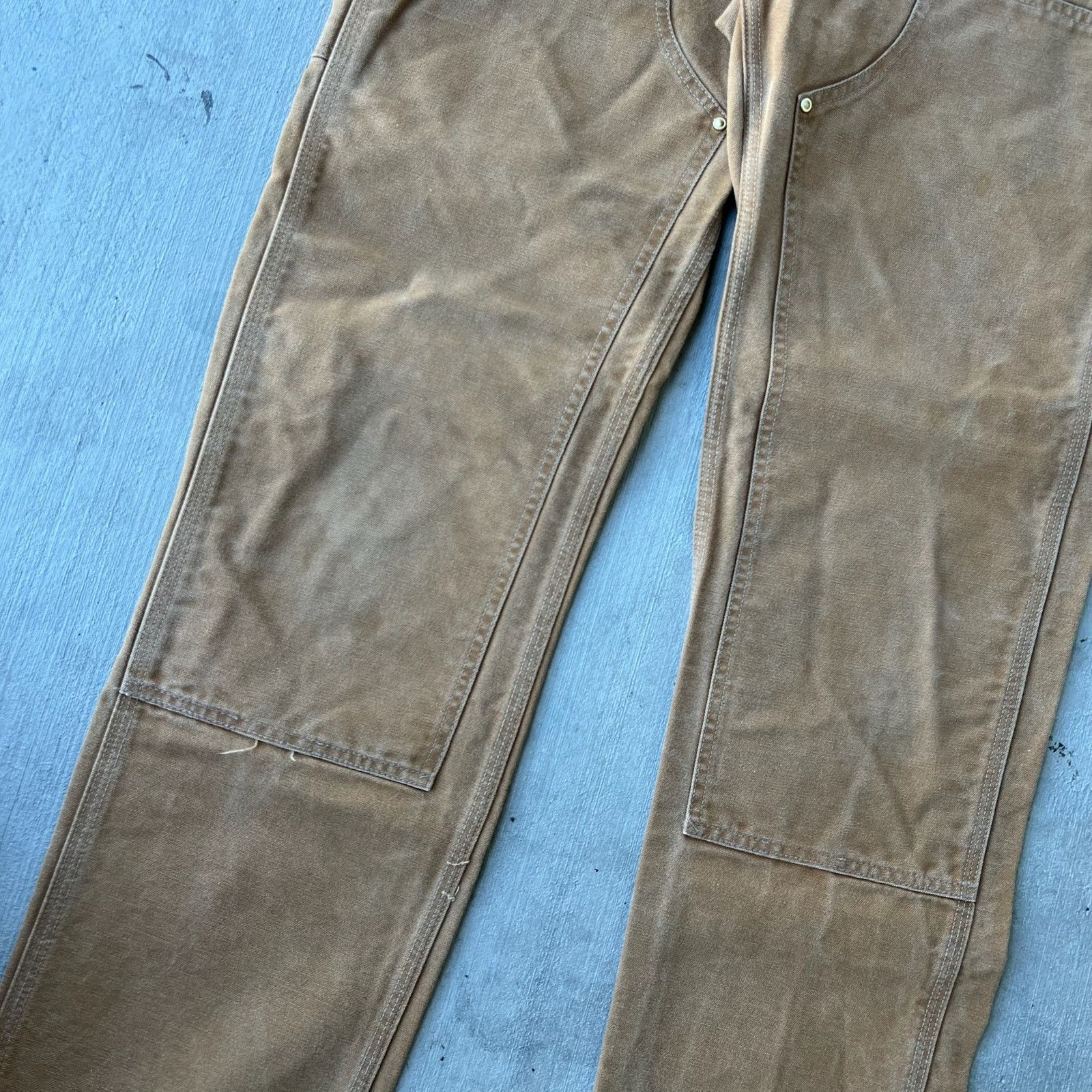 Carhartt × Vintage Carhartt brown double knee work wear carpenter pants Size US 31 - 4 Thumbnail