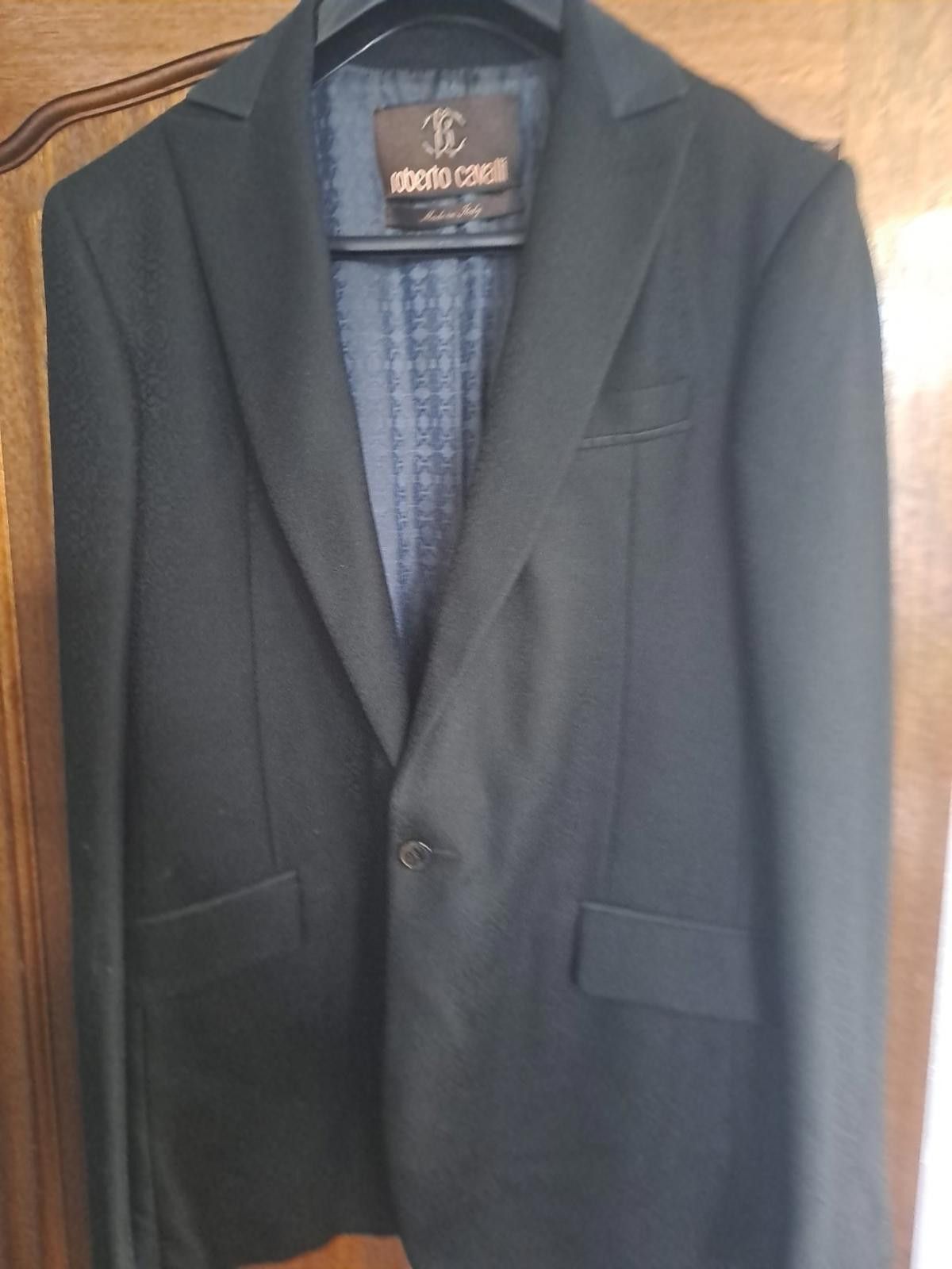 Roberto Cavalli Roberto Cavalli Mens Black Wool Embossed Jacket Size 40 Size US M / EU 48-50 / 2 - 3 Thumbnail