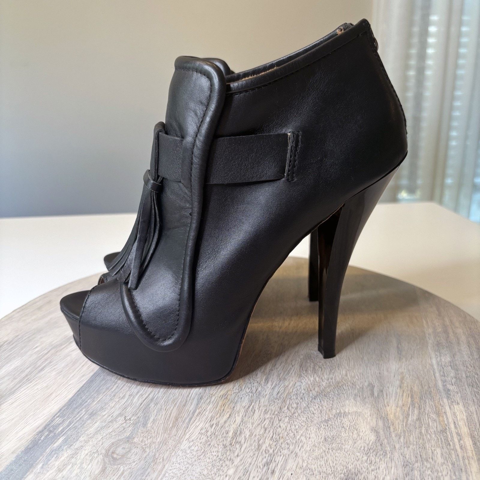 L.A.M.B. L.A.M.B by Nathan Leather Platform Ankle Booties Size 10 M Size US 10 / IT 40 - 2 Thumbnail