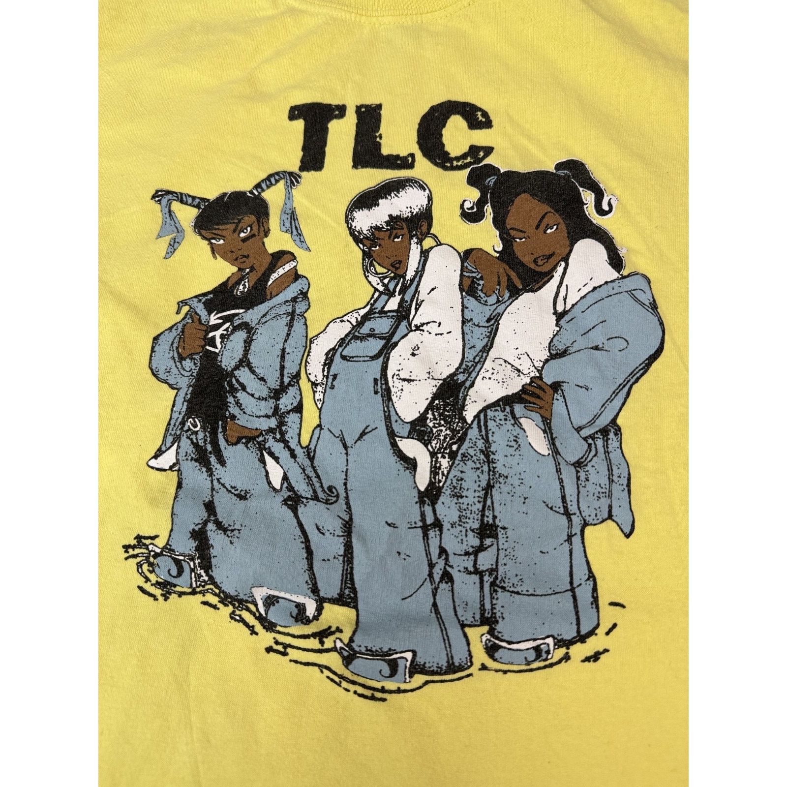 Other TLC Tee Shirt Yellow Lisa Lopes Distressed 90s Medium Size M / US 6-8 / IT 42-44 - 3 Thumbnail