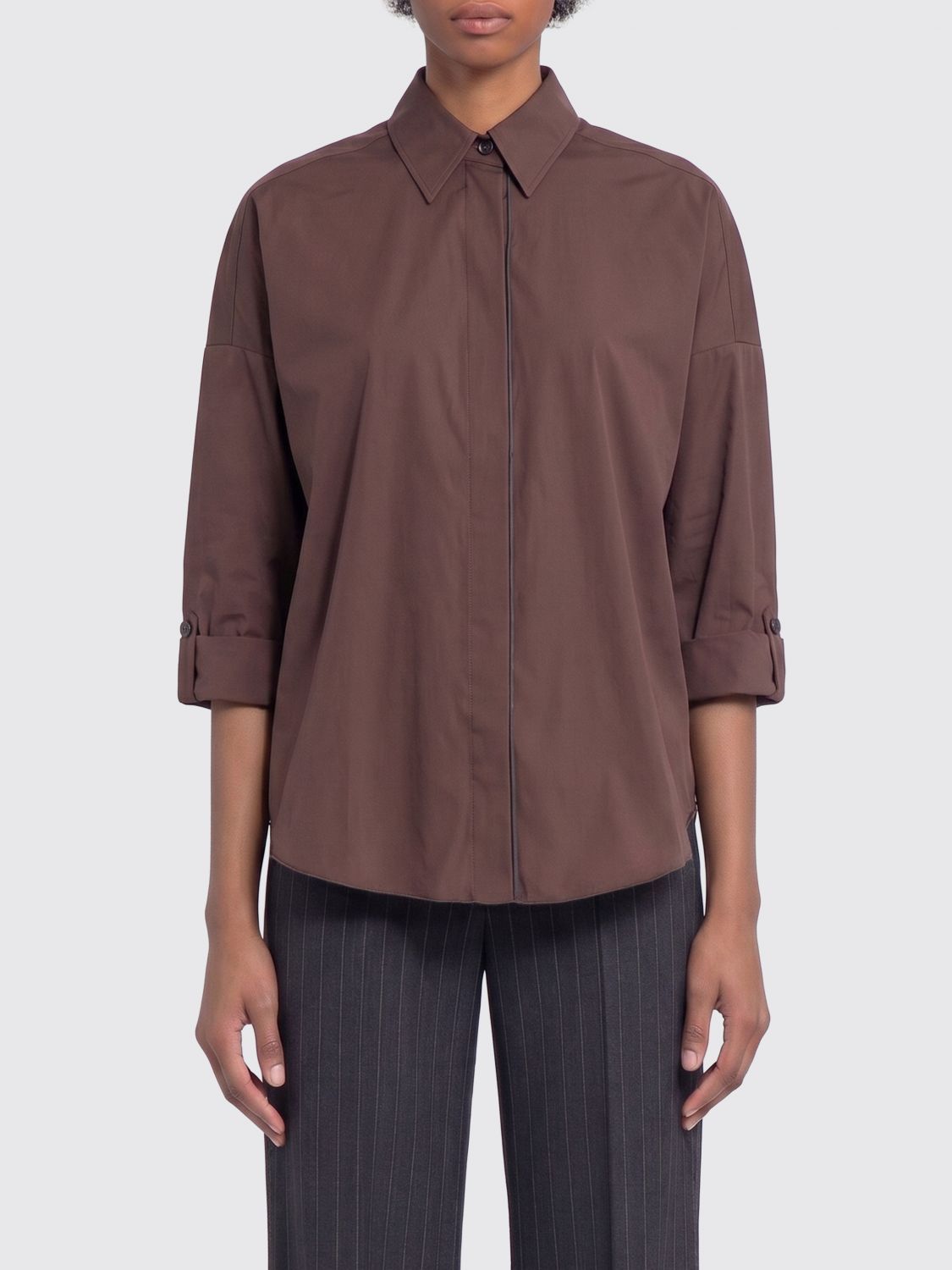 Brunello Cucinelli Brunello Cucinelli Shirt Woman Brown Size XS / US 0-2 / IT 36-38 - 1 Thumbnail