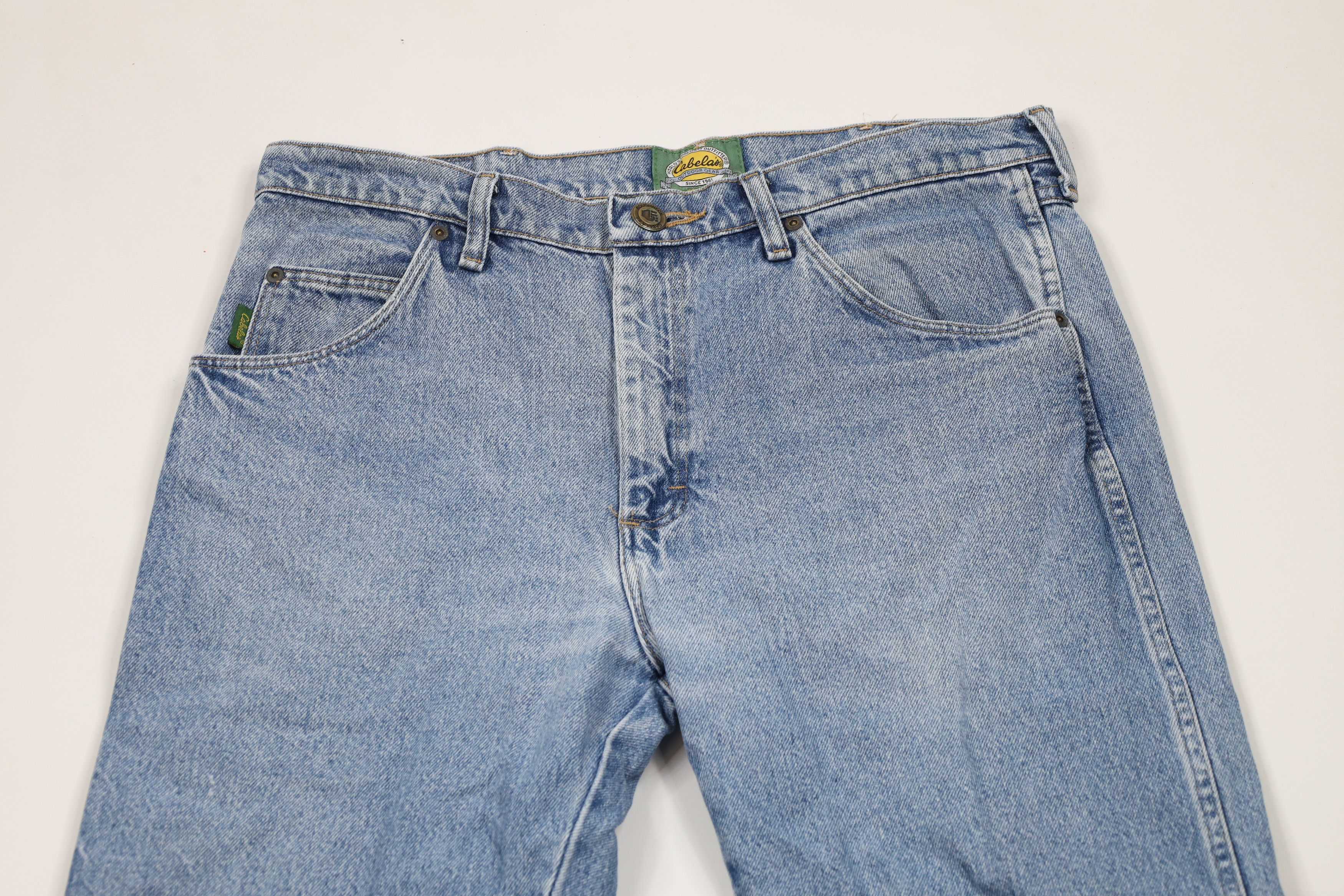 Cabelas × Vintage Vintage 90s Cabelas Spell Out Straight Leg Denim Jeans Size US 34 / EU 50 - 2 Thumbnail