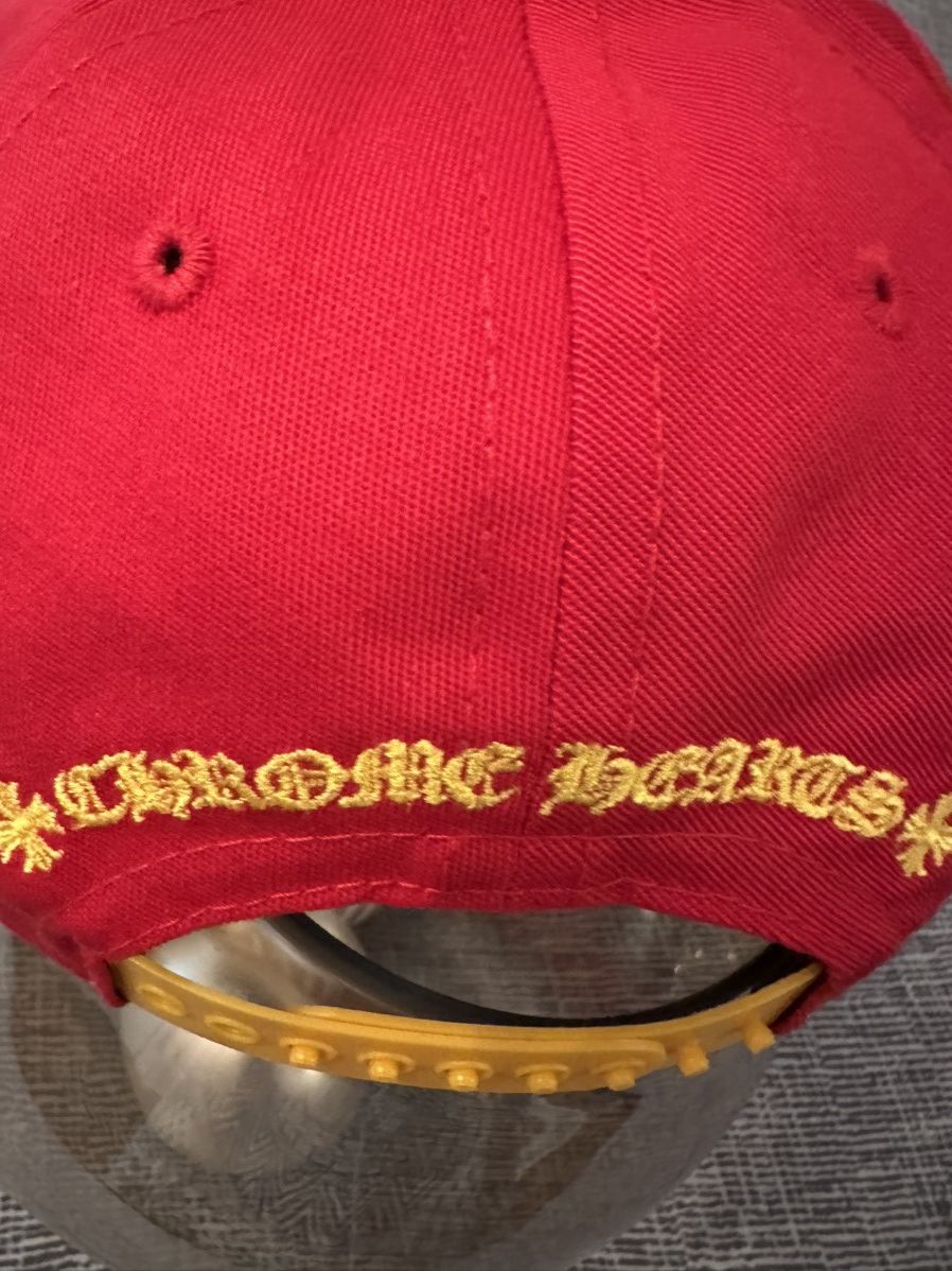 Chrome Hearts Chrome Hearts Red Baseball Hat Size ONE SIZE - 4 Thumbnail