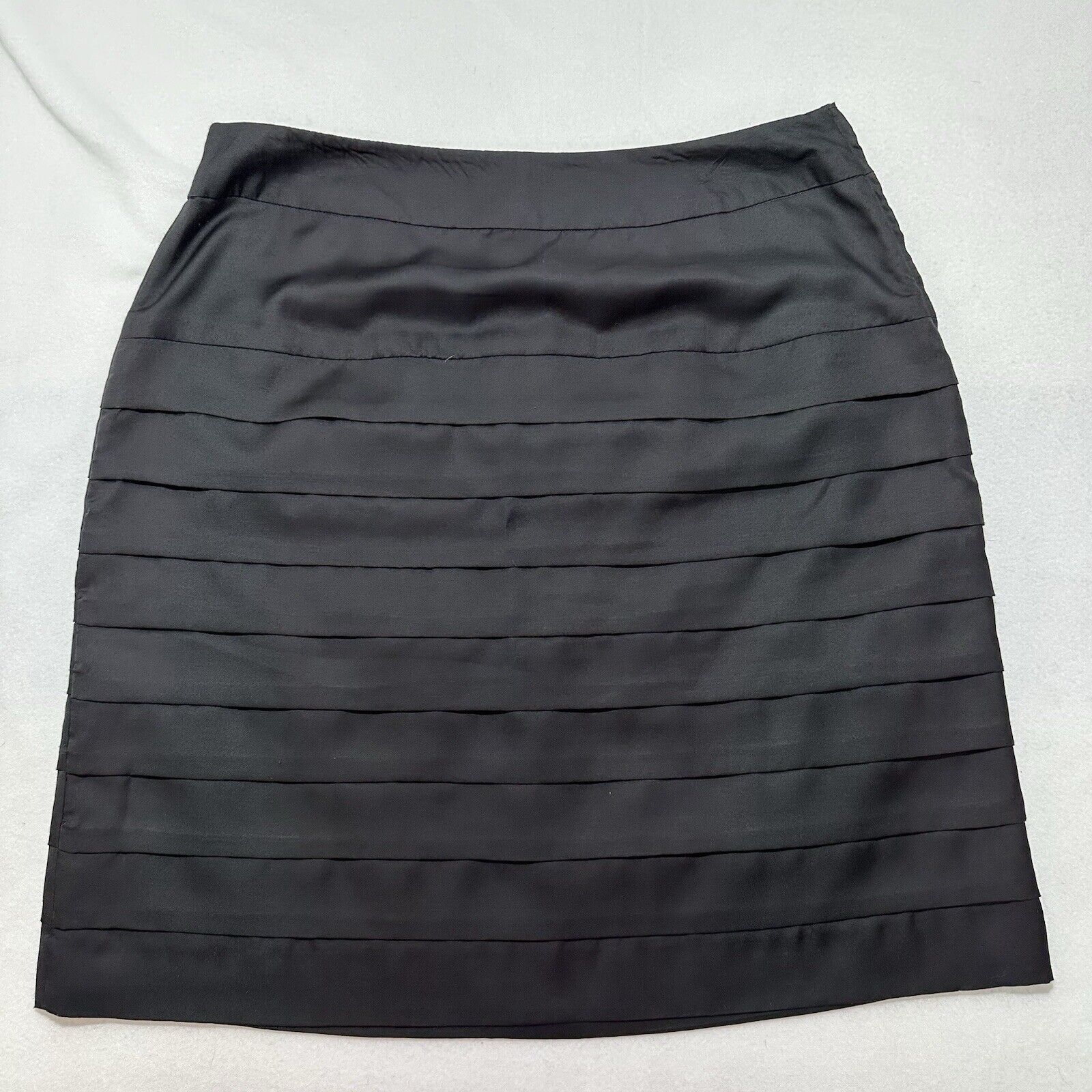 Calvin Klein NWT Calvin Klein 12 Tiered Black Straight Pencil Skirt Zip Size 34" / US 12 / IT 48 - 1 Thumbnail