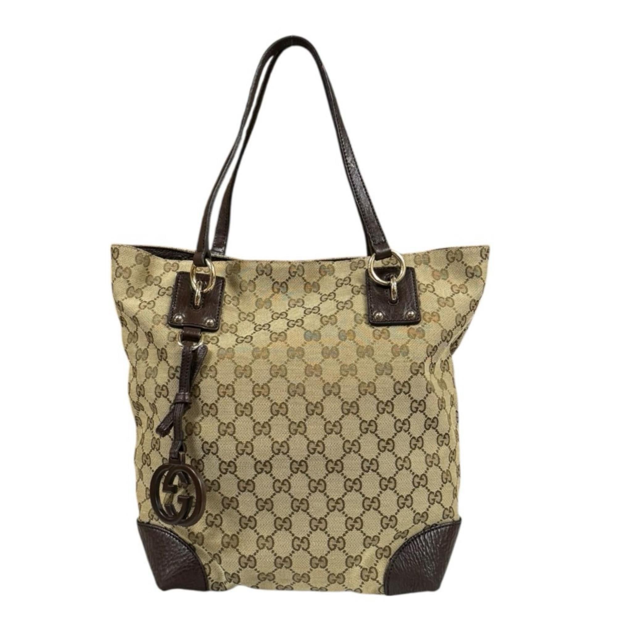 Pre-owned Gucci GG Canvas Tote Bag 247237 Brown Women's