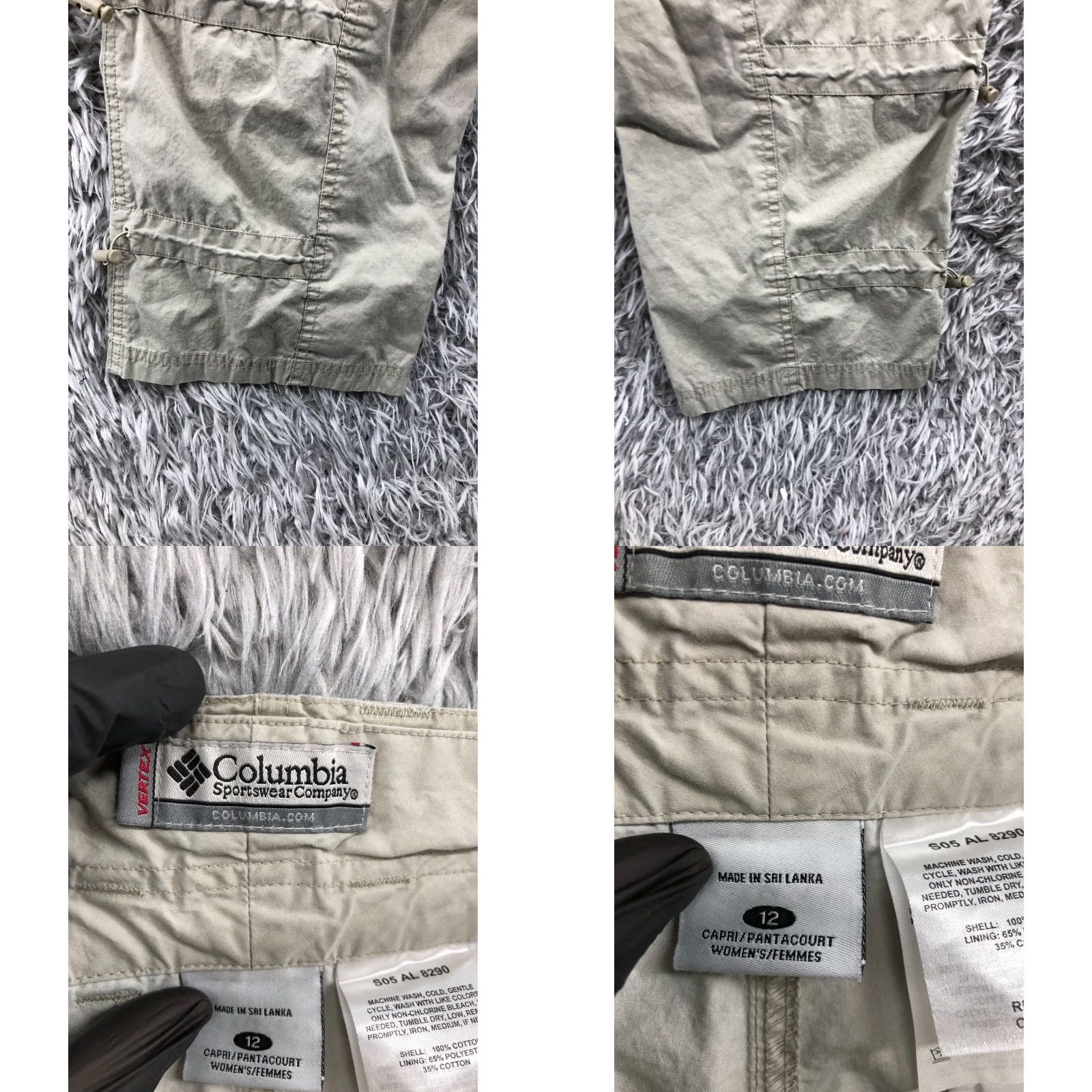 Vintage Columbia Capri Pants Womens Beige Regular Size 12 Inseam 24 Elastic Waist Pockets Straight Rise 8.5-10.5 Knit Polyester Front Flat Front Casual Formal Size 34" / US 12 / IT 48 - 8 Thumbnail