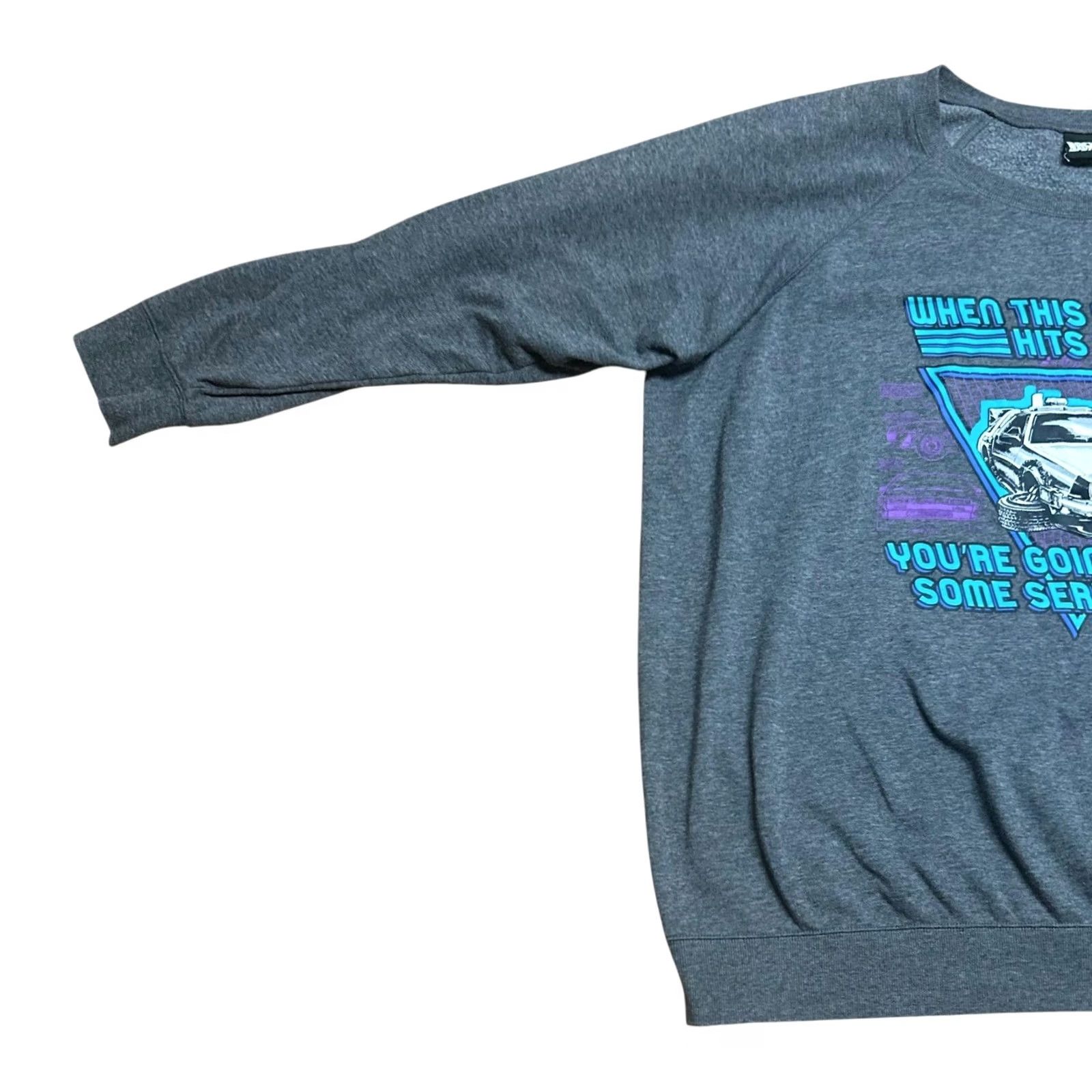 Torrid Torrid Back To the Future Pullover Sweatshirt 2XL 18 Plus Size Gray Women Menus? Size XXL / US 16-18 / IT 52-54 - 2 Thumbnail