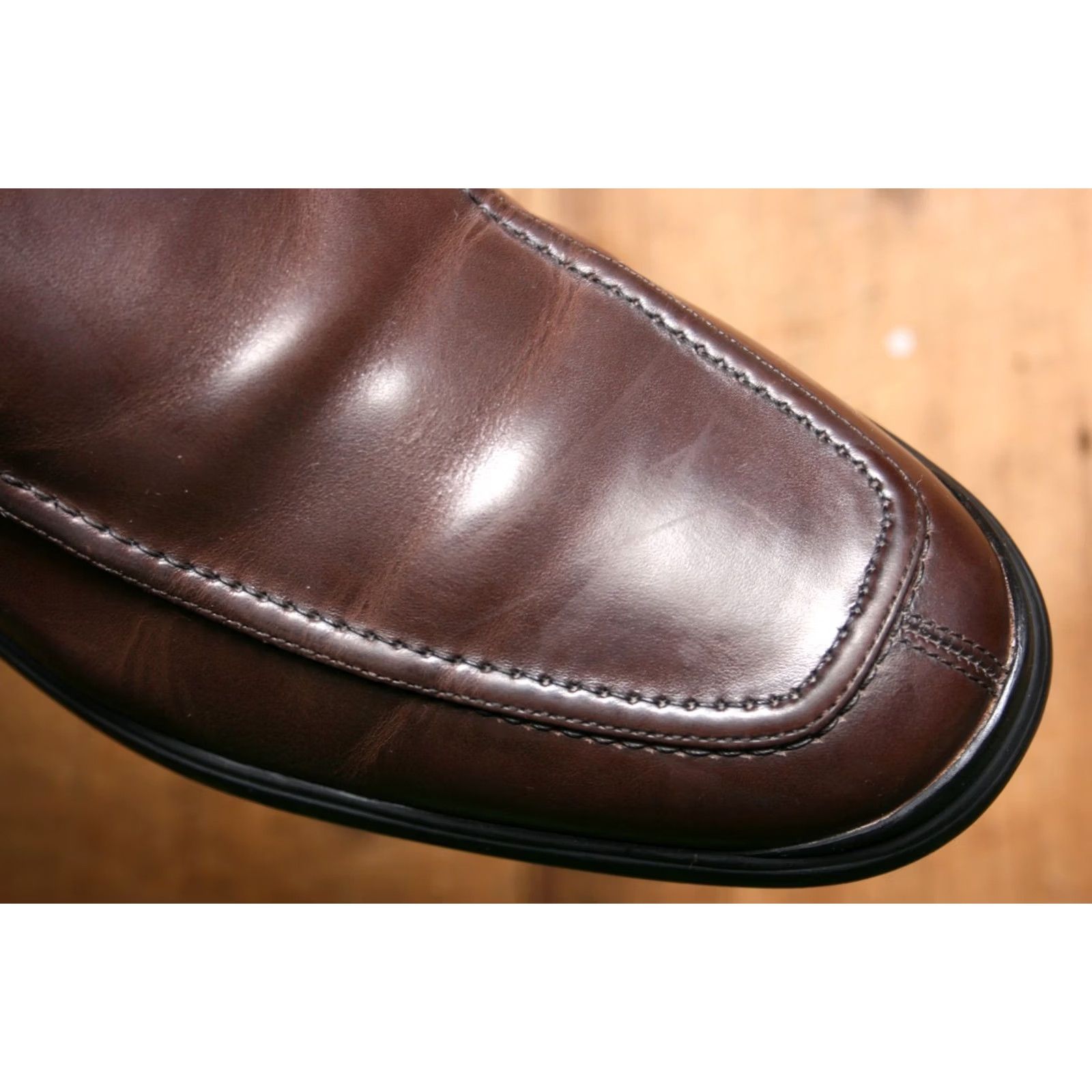 Cole Haan COLE HAAN Air Stylar Brown Leather Split Apron Toe Venetian Loafers Sz. 12M Mens Dress Loafer Size US 12 / EU 45 - 6 Thumbnail