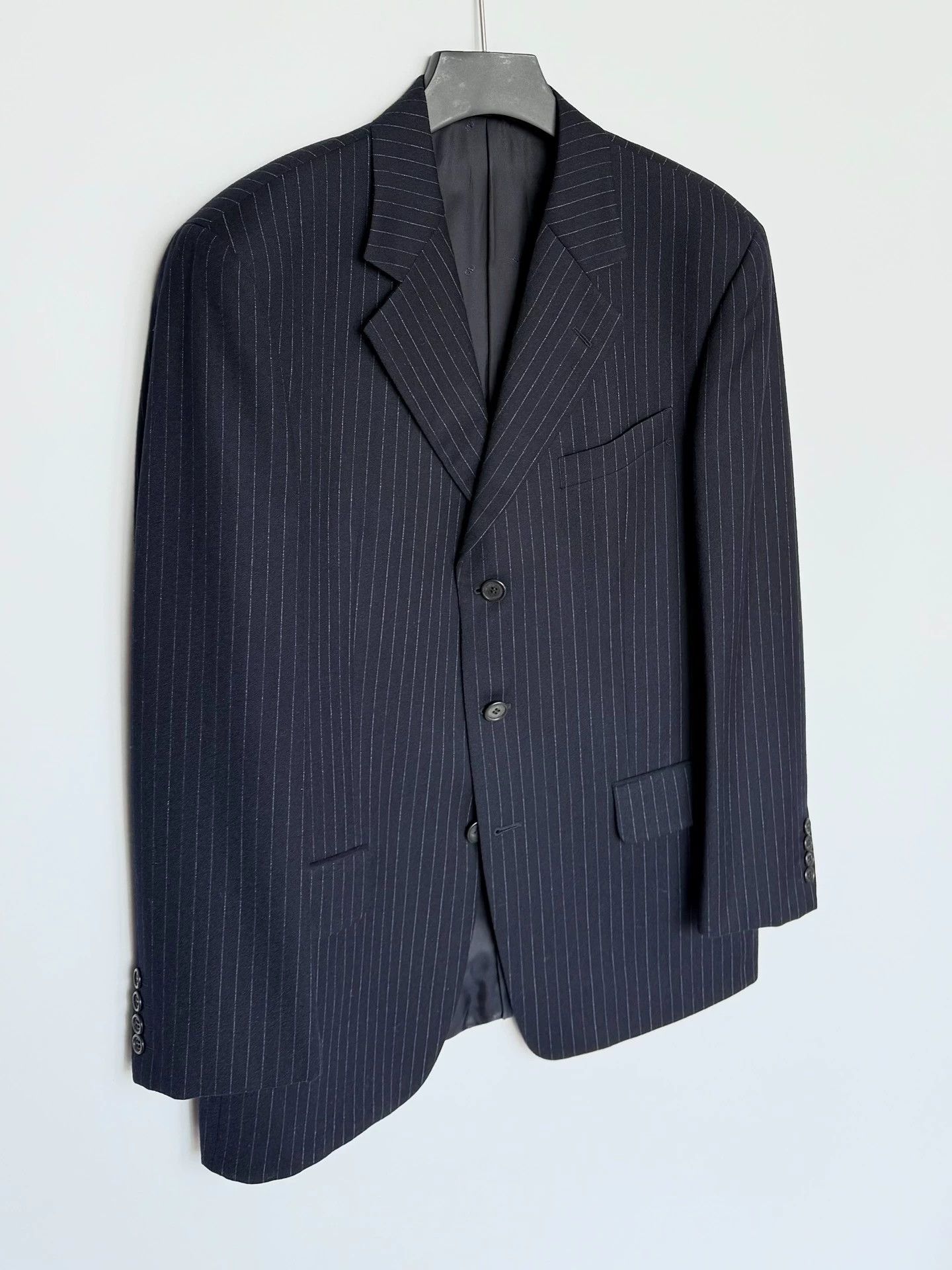 Valentino Valentino Navy Striped Wool Blazer 50 Size 50R - 3 Thumbnail