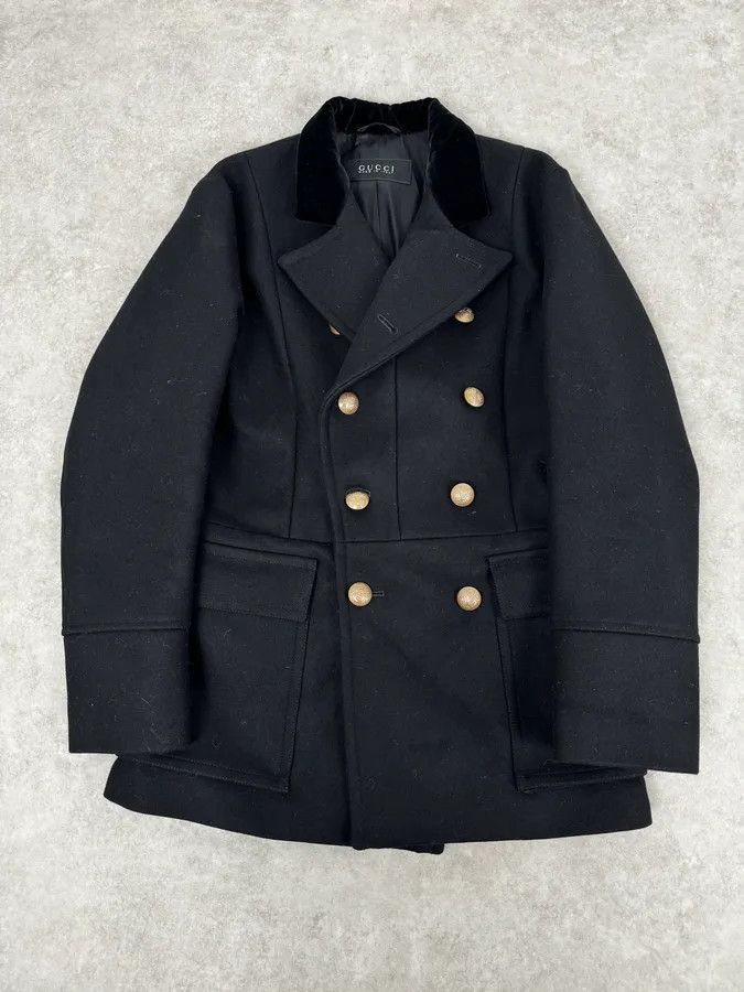 Gucci AW2013 Gucci Black Buttoned Classy Wool Officer Coat Size US M / EU 48-50 / 2 - 1 Thumbnail
