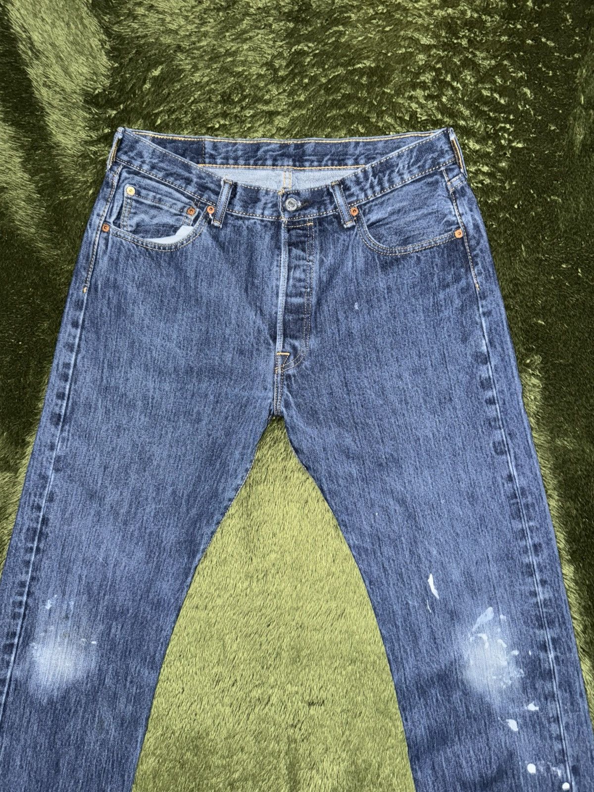 Levi's [W34/L32] Levi’s 501 Painted Washed Denim Pants Mid Indigo Size US 34 / EU 50 - 5 Thumbnail