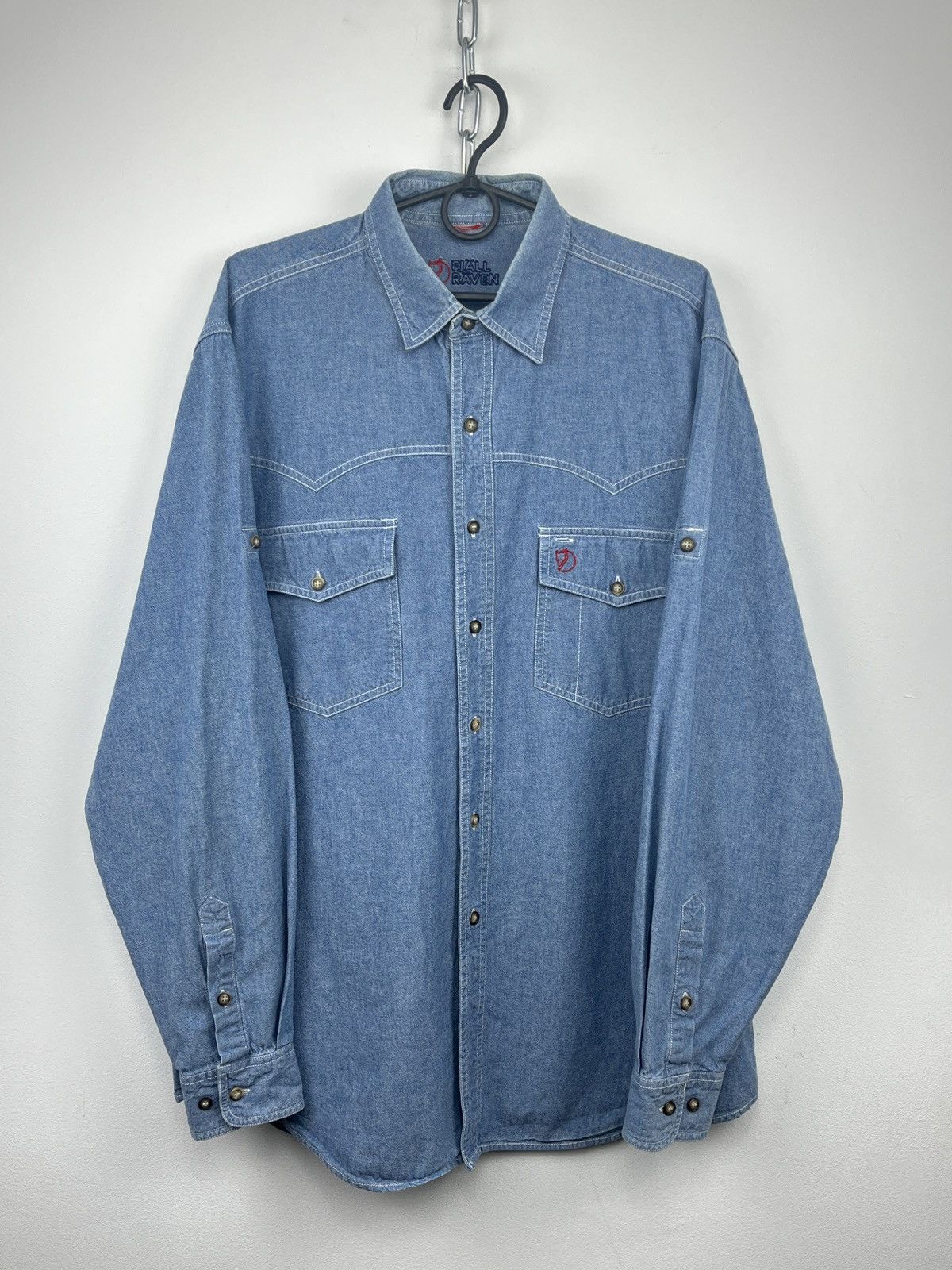 Fjallraven × Vintage Fjallraven Vintage Denim Long Sleeve Button Down Shirt Size US XL / EU 56 / 4 - 1 Thumbnail