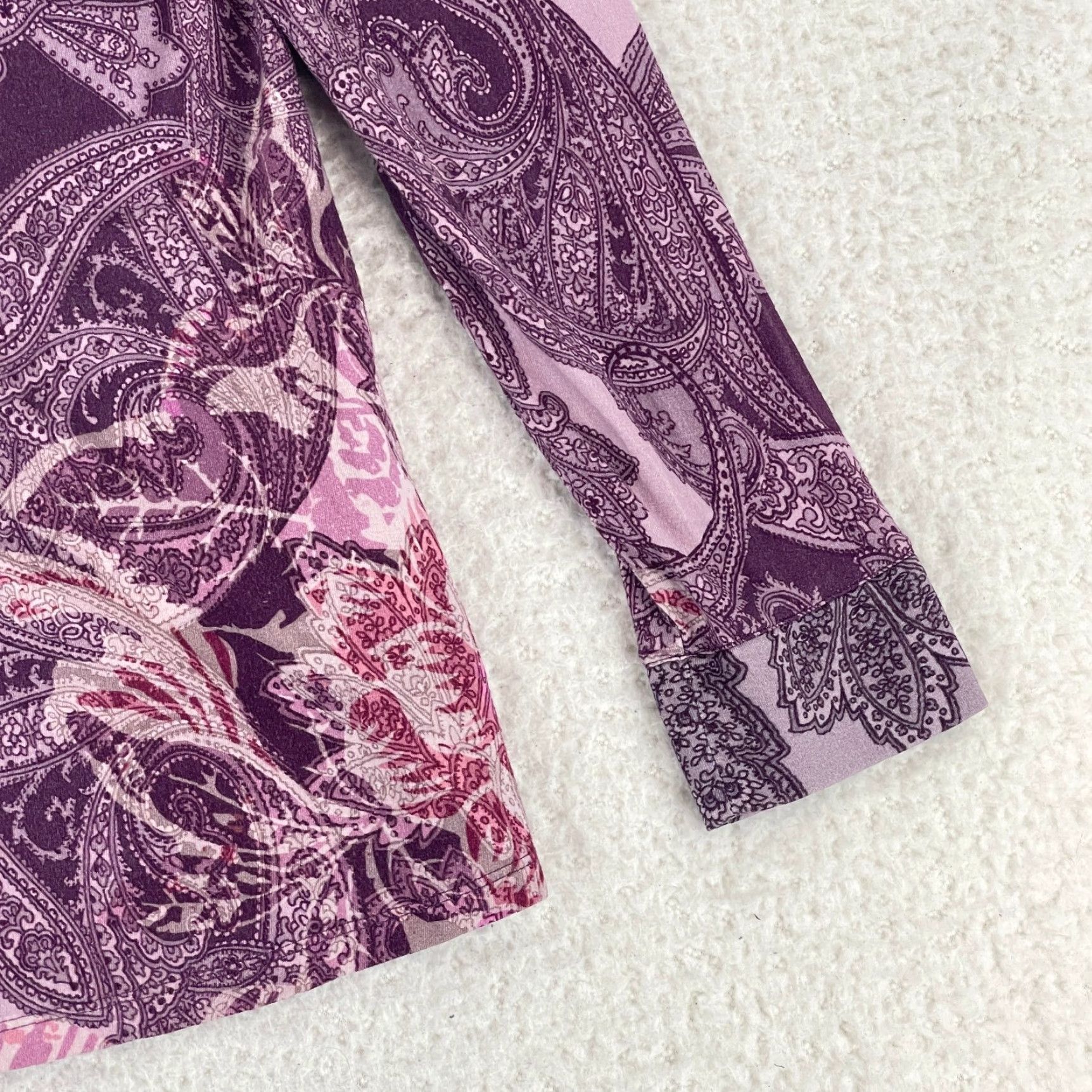 Soft Surroundings Soft Surroundings Seraphina Paisley Button-Up Shirt Womens Medium Purple Size M / US 6-8 / IT 42-44 - 4 Thumbnail