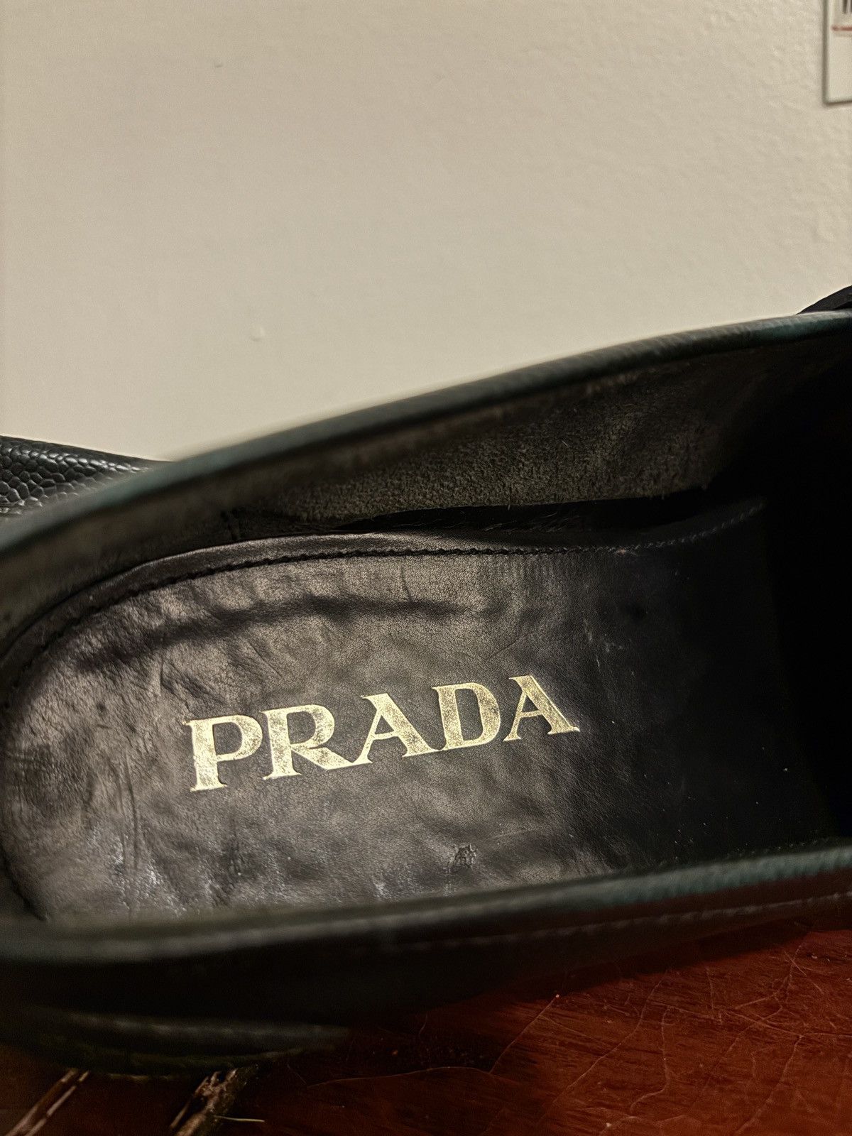 Prada Prada Spazzolato Penny Loafers Dark Green / Black Size US 9 / EU 42 - 8 Thumbnail