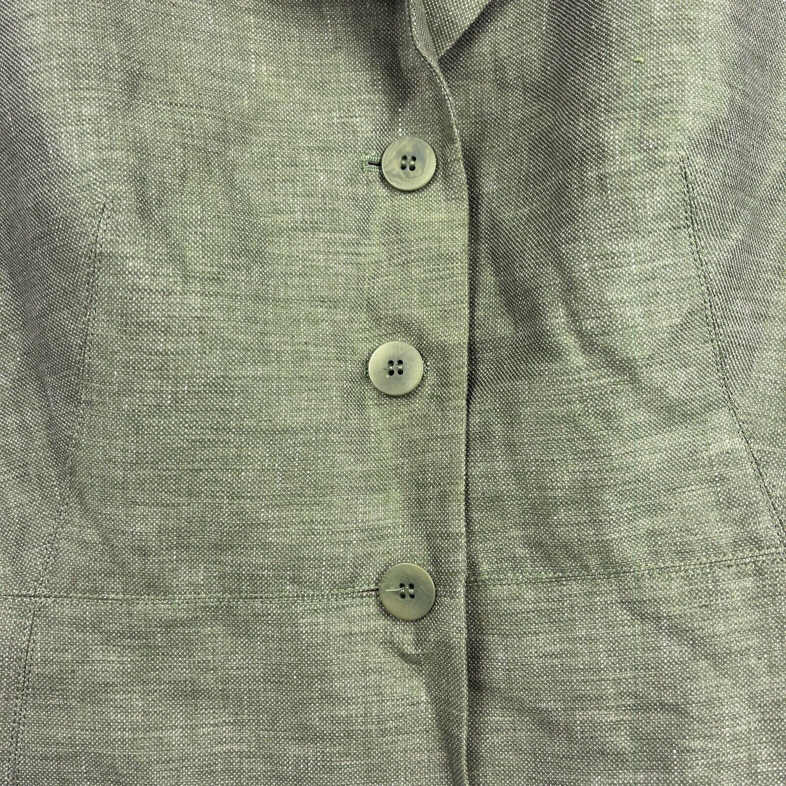 Other Le Suit Petite 100% Linen Blazer Jacket Women 12P Green Vtg Size XL / US 12-14 / IT 48-50 - 6 Thumbnail