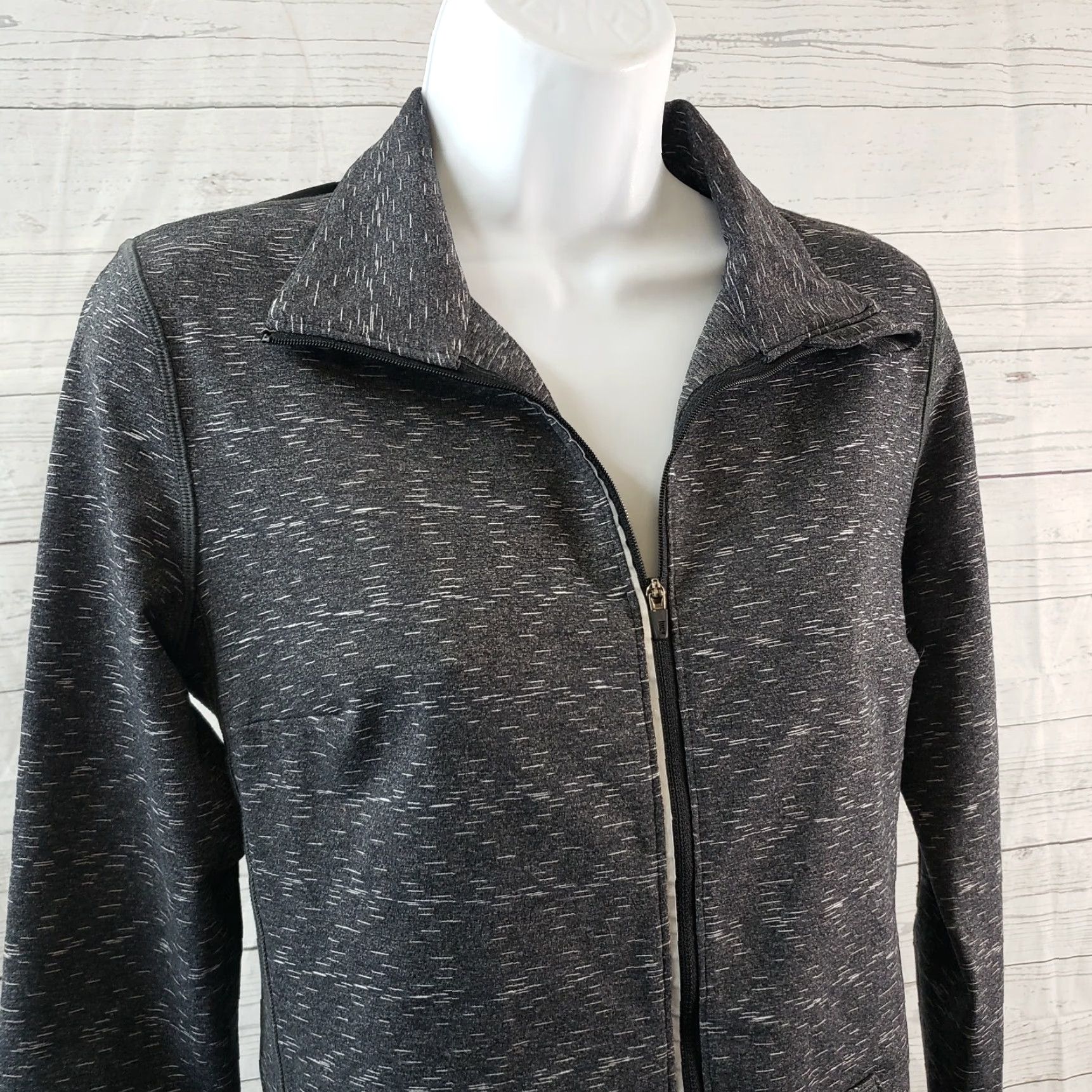 Vintage Lucy Athletic Jacket Womens Small Black Gray Long Sleeve Full Zip Size S / US 4 / IT 40 - 2 Thumbnail