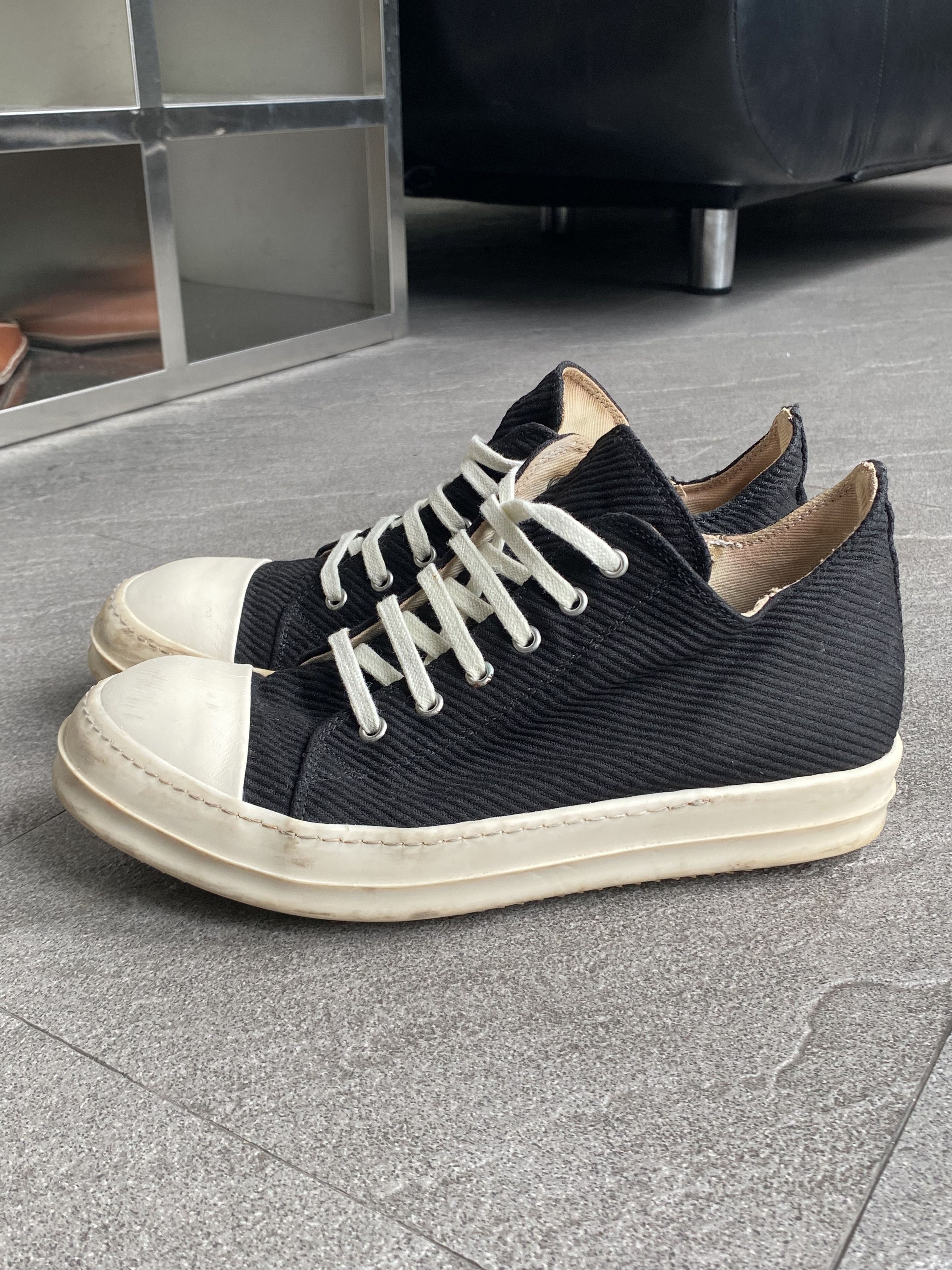 Rick Owens Drkshdw Rick Owens DRKSHDW Low Ramones Canvas Black Size US 9 / EU 42 - 7 Thumbnail