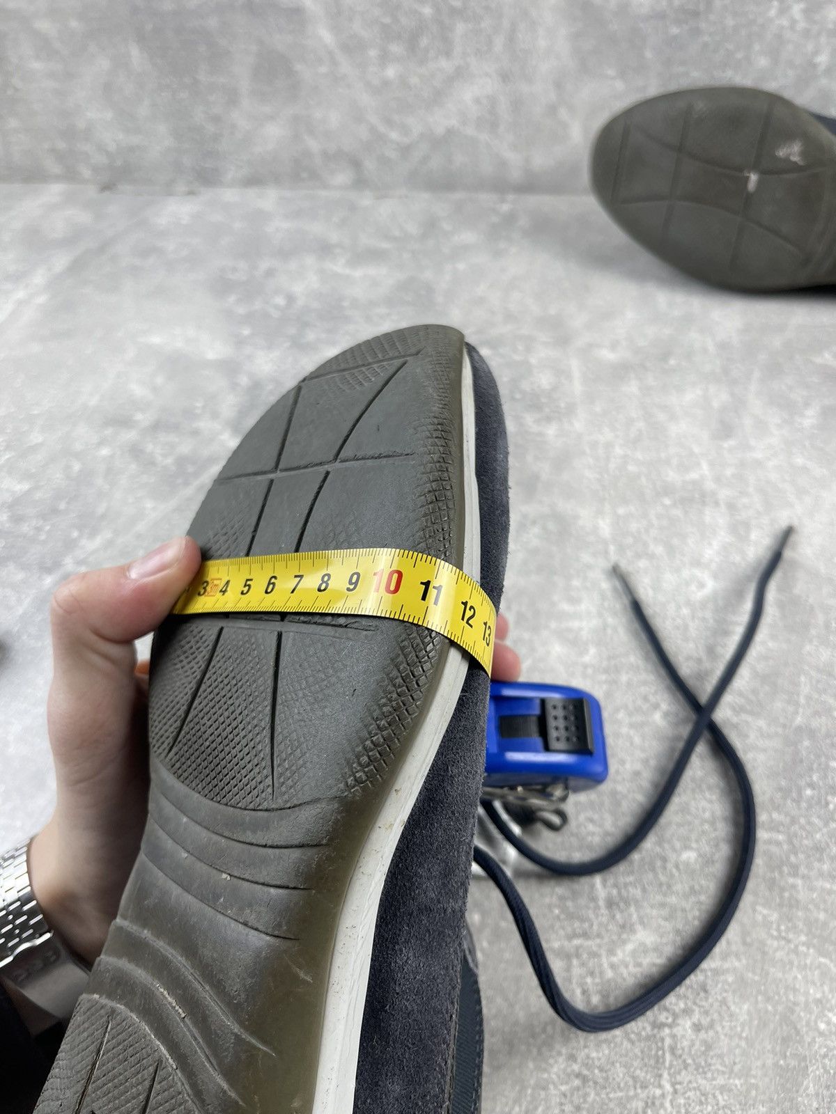 Prada × Vintage Prada Vintage Suede/Leather Navy Sneakers Shoes Size US 8.5 / EU 41-42 - 12 Thumbnail