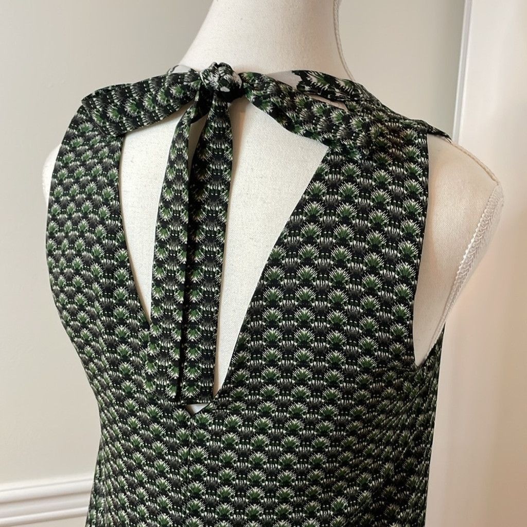 H&M H&M Back Neck Tie Sleeveless GeoAbstract Sheath Dress 6 Size M / US 6-8 / IT 42-44 - 6 Thumbnail