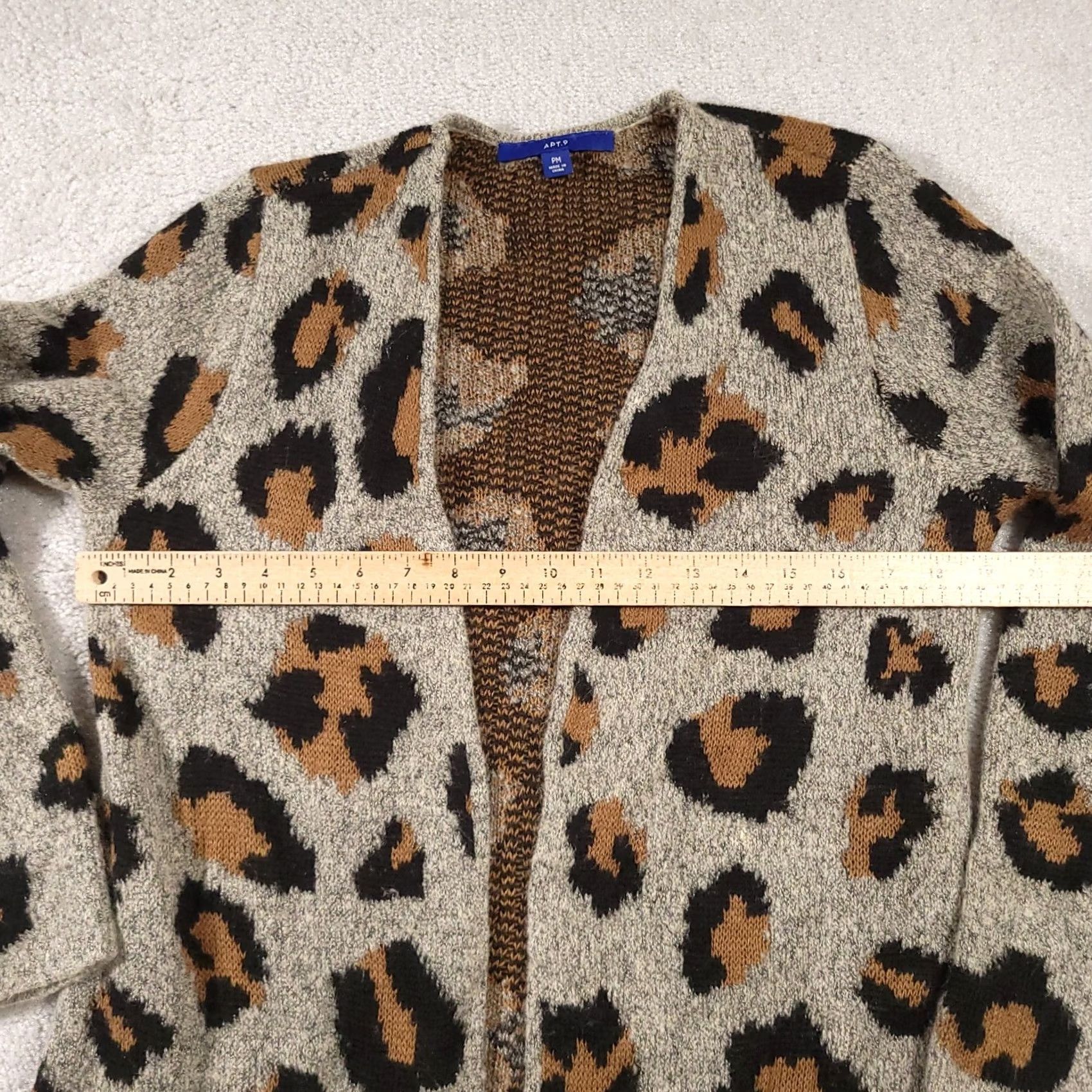 Apt. 9 Apt 9 Open Front Duster Cardigan Sweater Women's PM Petite Animal Print Leopard Shirt Womens Petite Multicolor Leopard Theme Open Front Cardigan Size M / US 6-8 / IT 42-44 - 6 Thumbnail