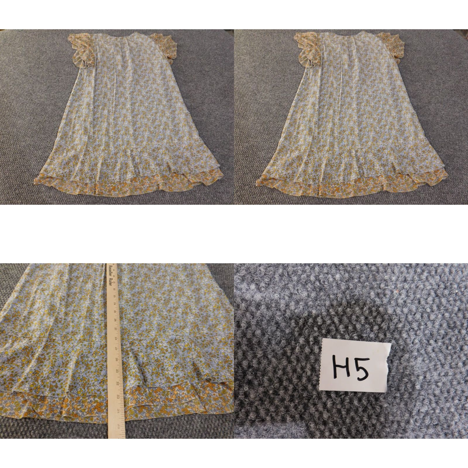 Ann Taylor Ann Taylor Dress Womens Large Blue Floral Lined Ruffles Pullover A-Line Knee Length Casual Crew Neck Polyester Rayon Straps Size L / US 10 / IT 46 - 9 Thumbnail