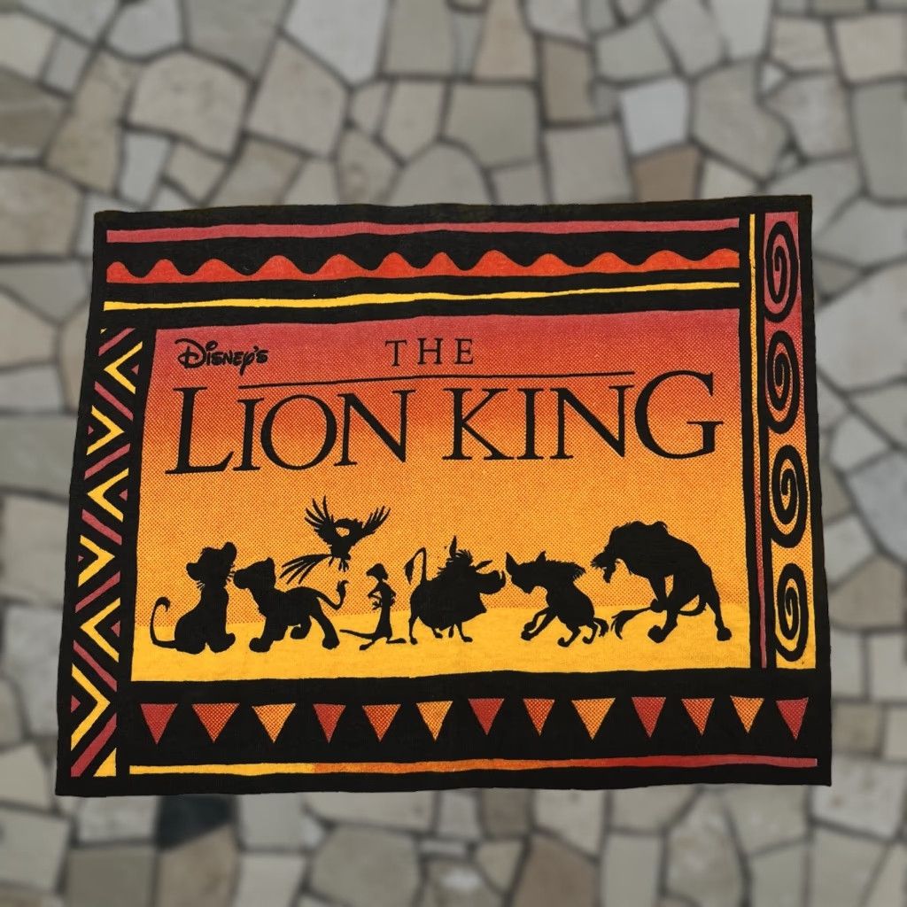 VINTAGE 90s Disney Lion King AOP Single Stitch T Shirt XL Men White Cotton Knit Crew Neck Short Sleeve Graphic Print United States