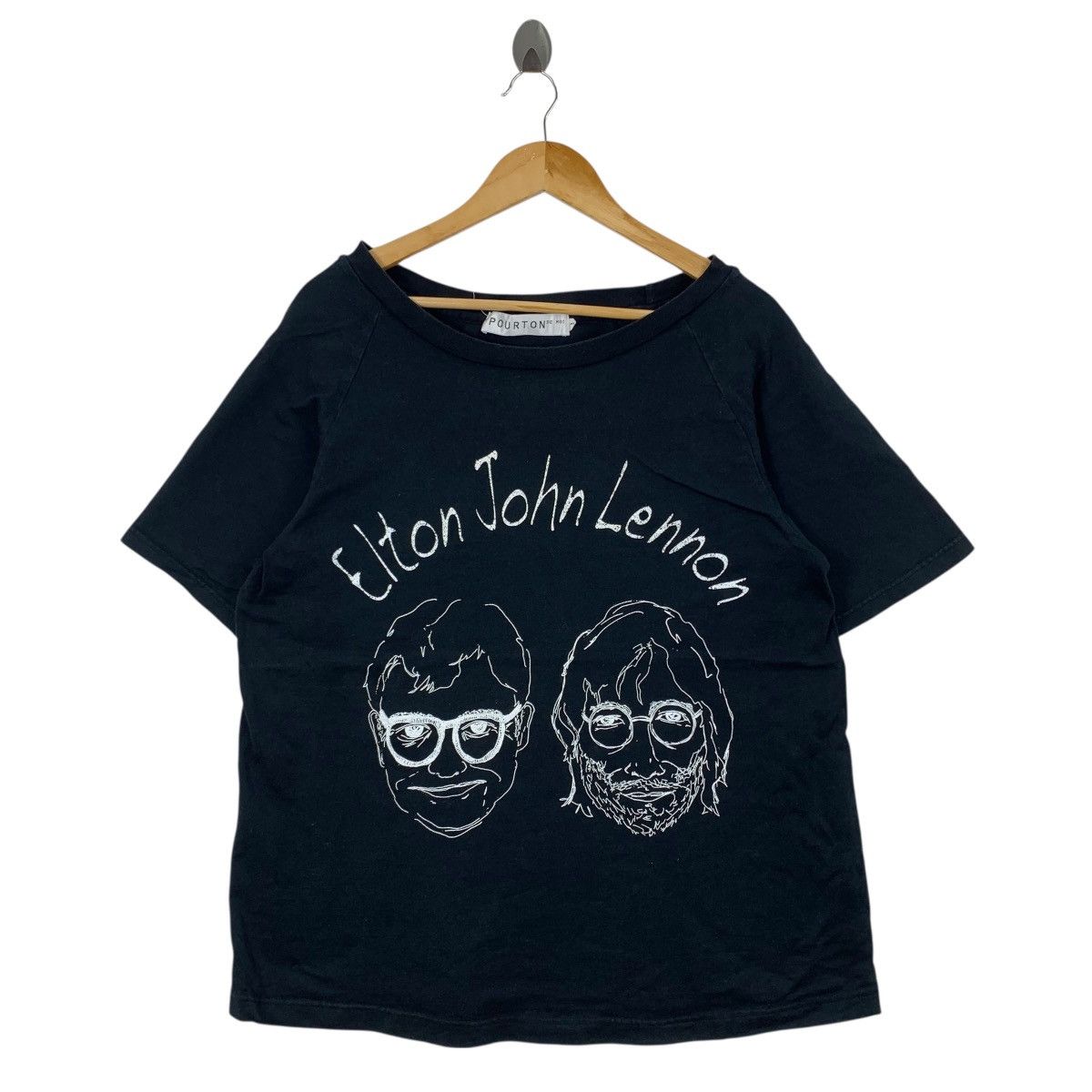 Vintage ELTON JOHN LENNON Pourton De Moi Illustration Art Tshirt Size US L / EU 52-54 / 3 - 1 Thumbnail