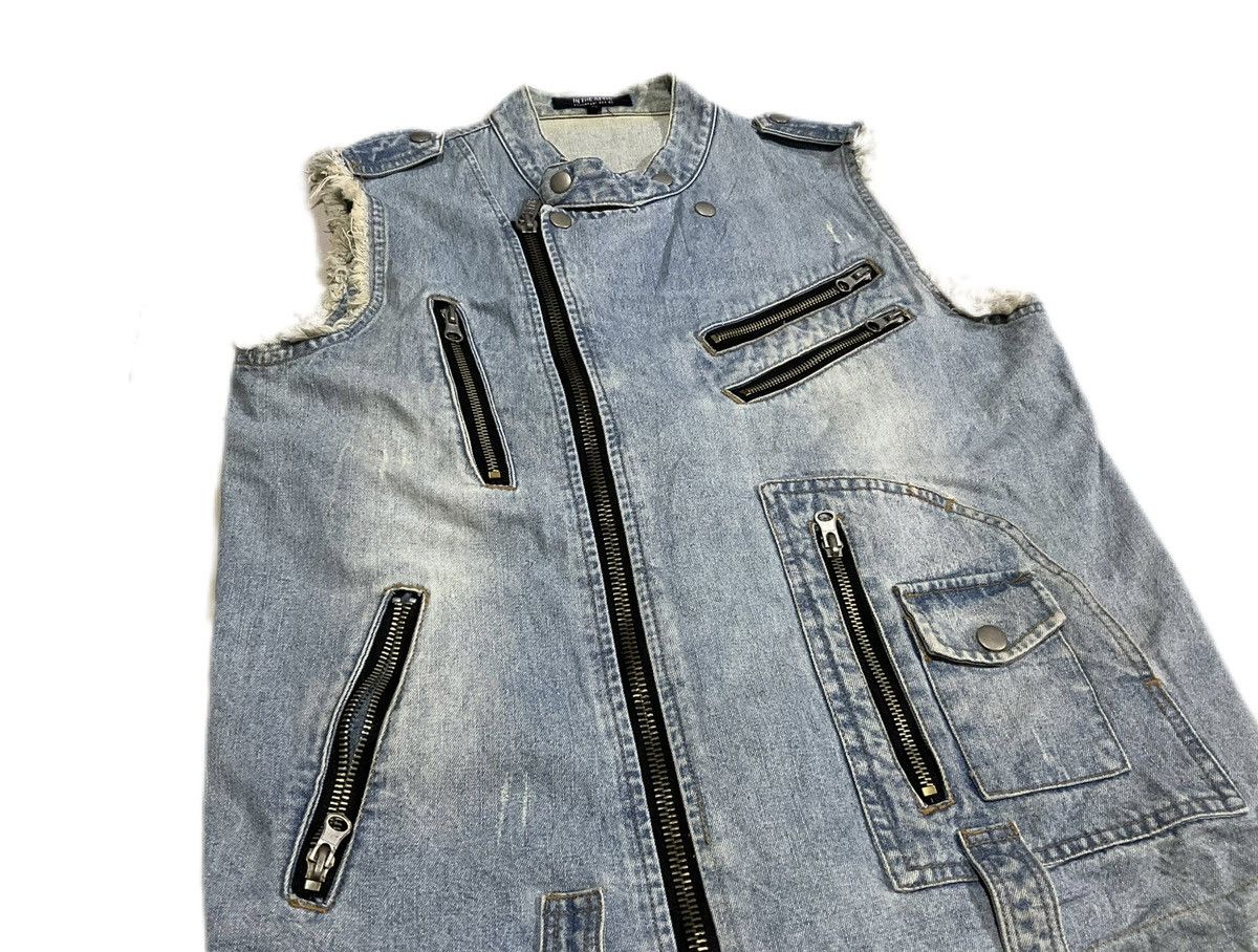 Hysteric Glamour × Japanese Brand × Seditionaries 🔥Sick Y2K In The Attic Punk Denim Vest Zipper Distressed Size US M / EU 48-50 / 2 - 2 Thumbnail