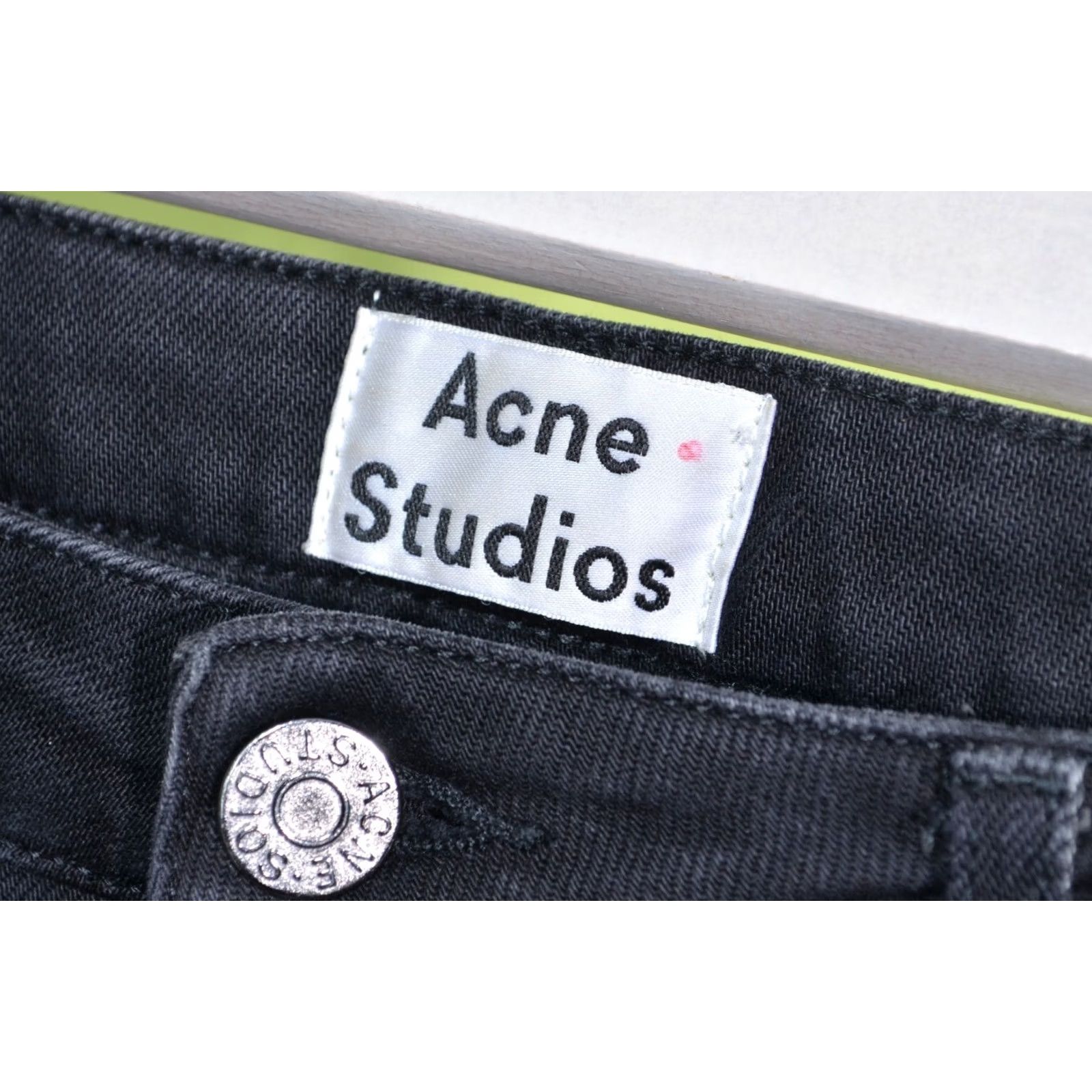 Acne Studios ACNE STUDIOS Women's Jeans Black Size 34 Regular Cotton Elastane Straight 34 34 Black Womens Jeans Size 24" / US 00 / IT 34 - 4 Thumbnail