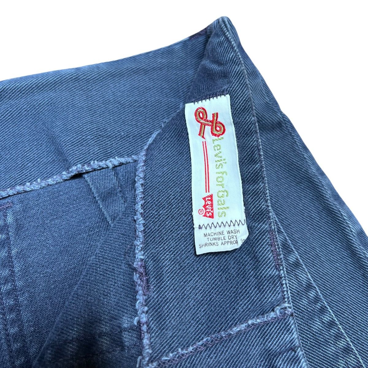 Levi's × Vintage Vtg 70s Levi’s For Gals Big E Button Fly Navy Dungaree Pants Size 30" / US 8 / IT 44 - 3 Thumbnail