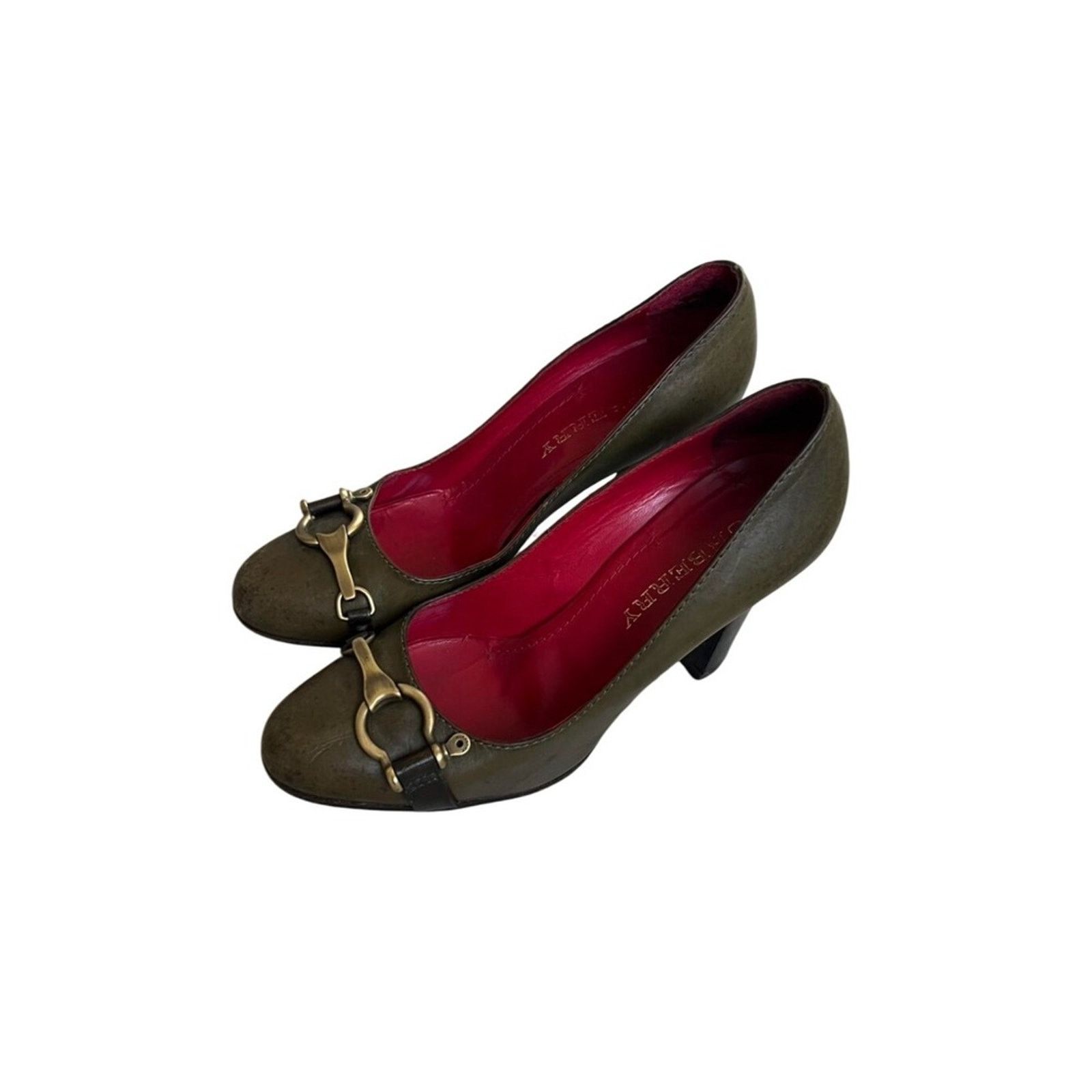 Burberry BURBERRY Pumps Women Designer Heels Gold Buckle Size US 8.5 / IT 38.5 - 2 Thumbnail