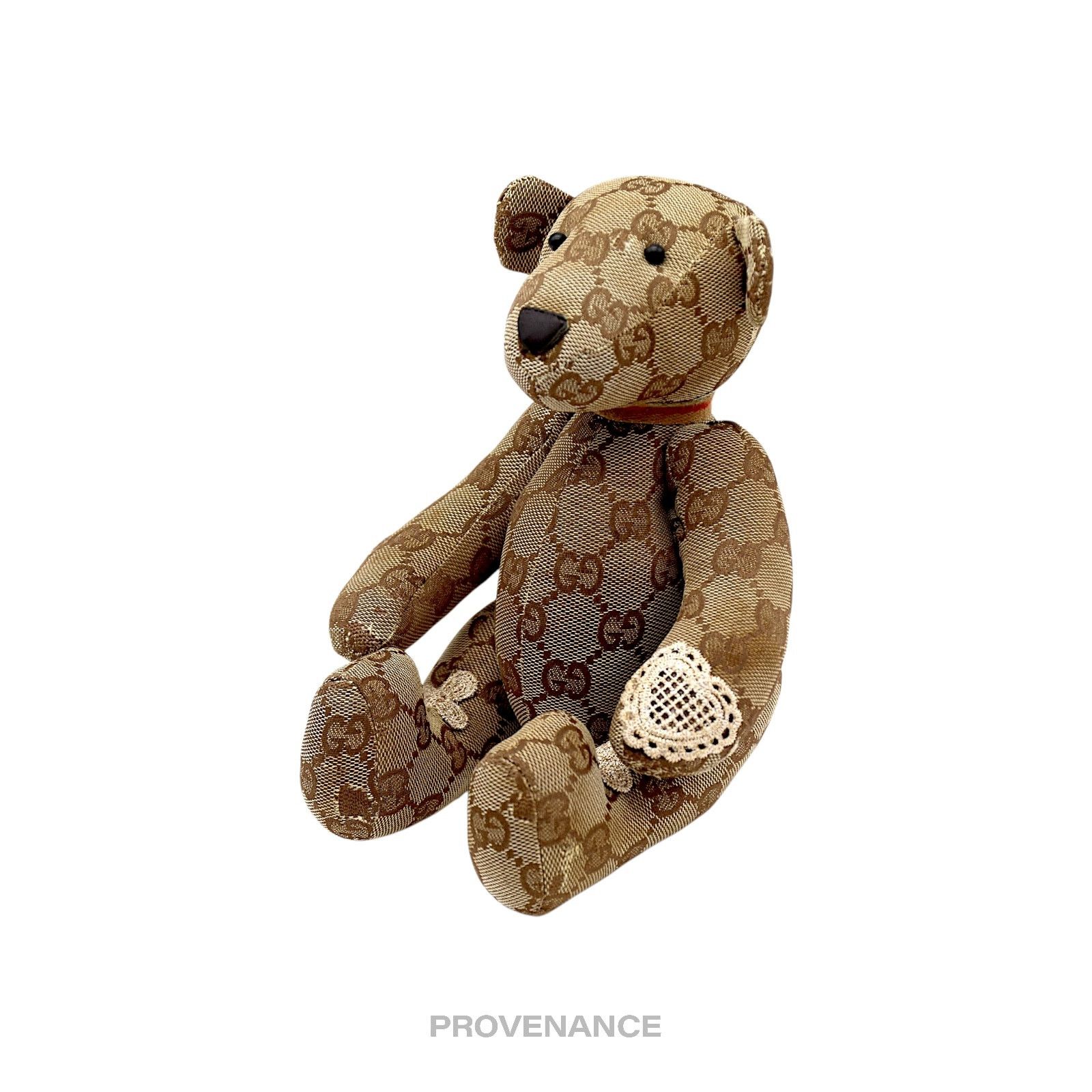 Gucci 🔴 Gucci Teddy Bear - GG Canvas Tan Patchwork Size ONE SIZE - 4 Thumbnail