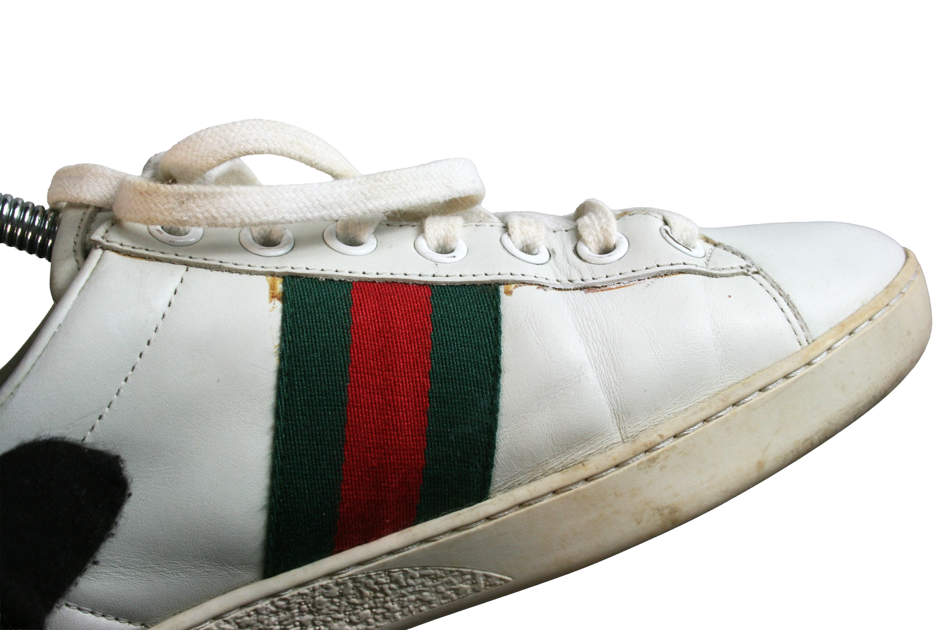 Ace Bee Embroidered Leather Low Sneakers