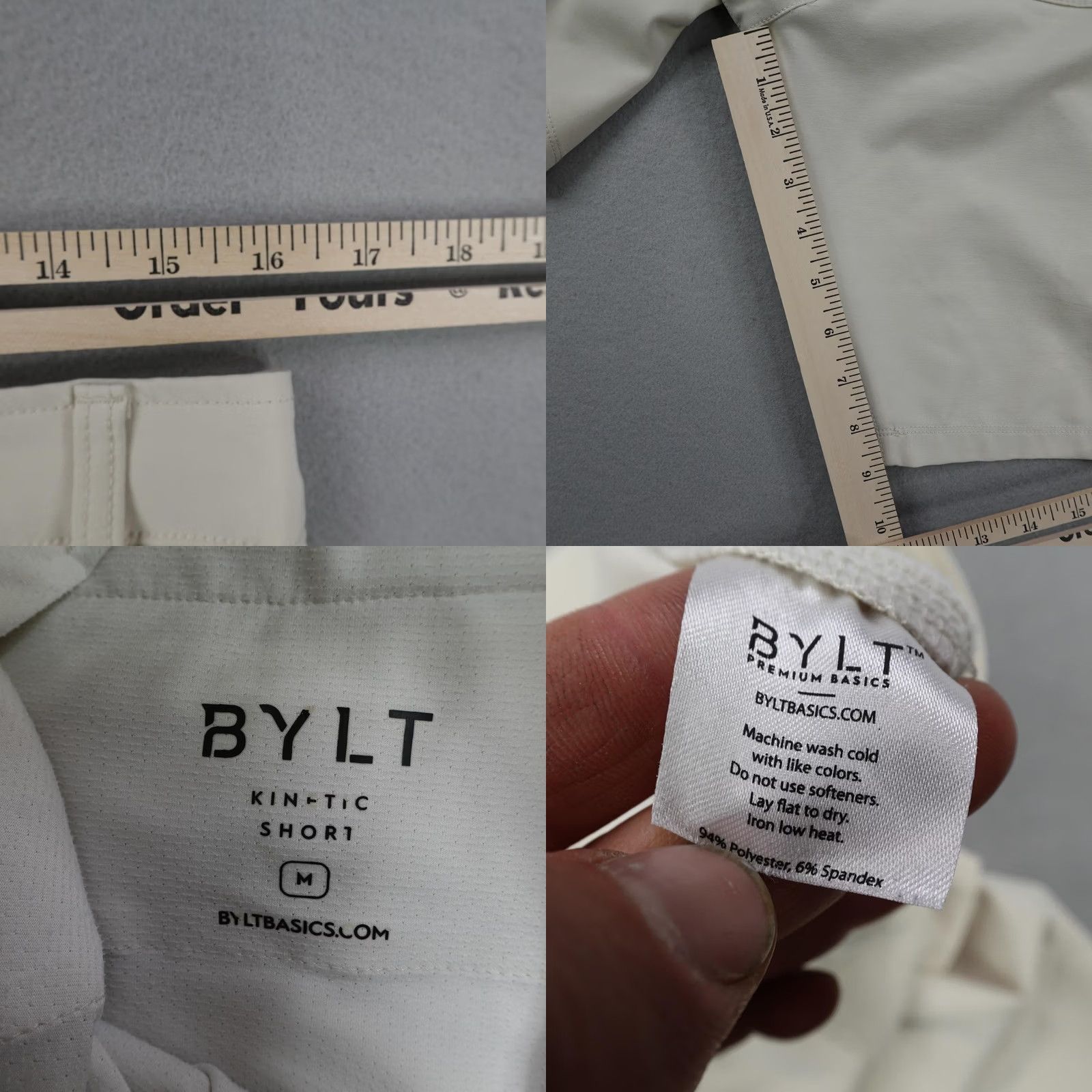Vintage BYLT Shorts Mens Medium Beige Chino Performance Golf Stretch Flex Size US 31 - 8 Thumbnail