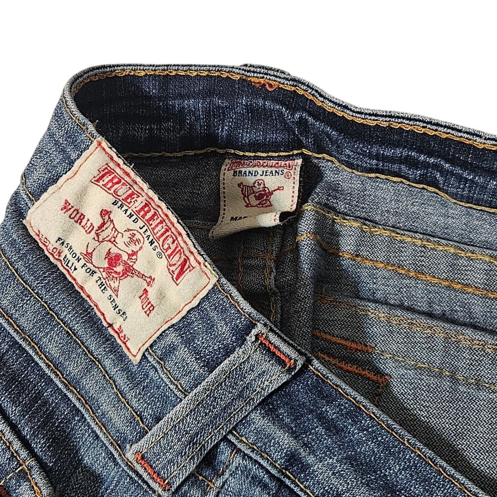True Religion True Religion Billy Flap Pockets Men Jeans Blue Denim 31x29 Size US 31 - 3 Thumbnail