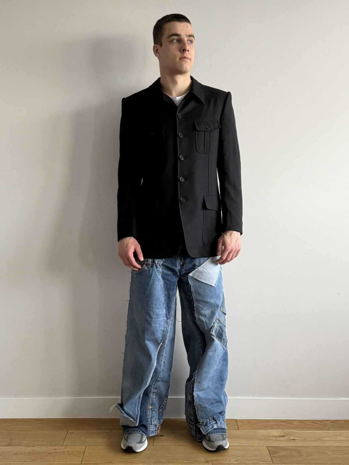 Francesco Smalto Vintage Francesco Smalto Paris Tailored Wool Safari Jacket Size 50R - 7 Thumbnail