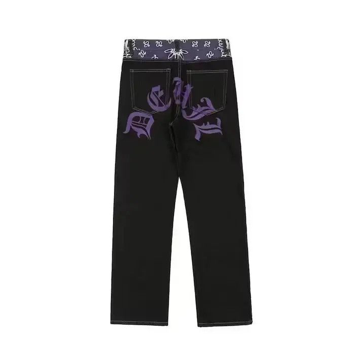 Japanese Brand Paisley Bandana Painted Graphic Denim Jeans Size US 32 / EU 48 - 3 Thumbnail