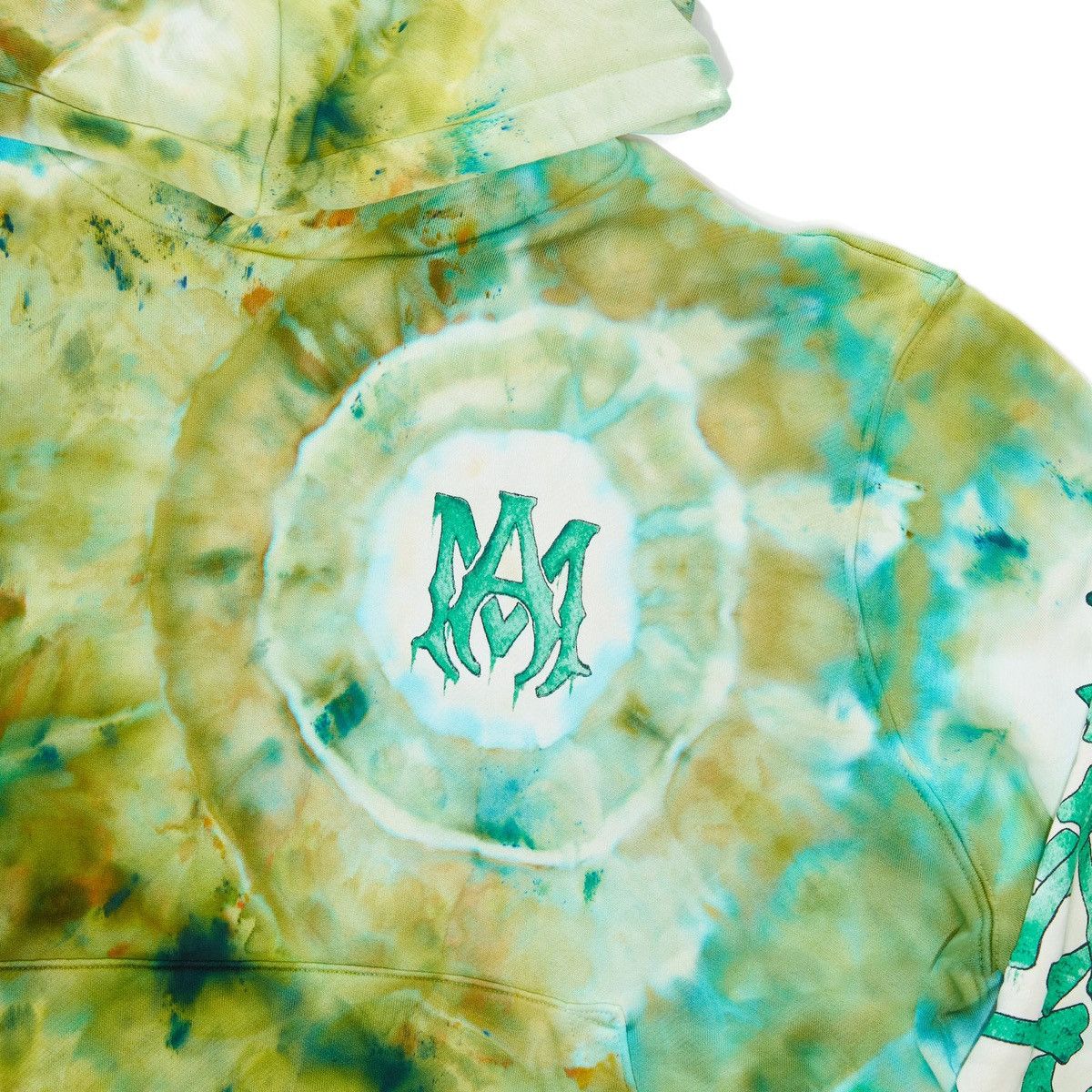 Amiri AMIRI GREEN TIE DYE BONES HOODIE Size US XL / EU 56 / 4 - 3 Thumbnail